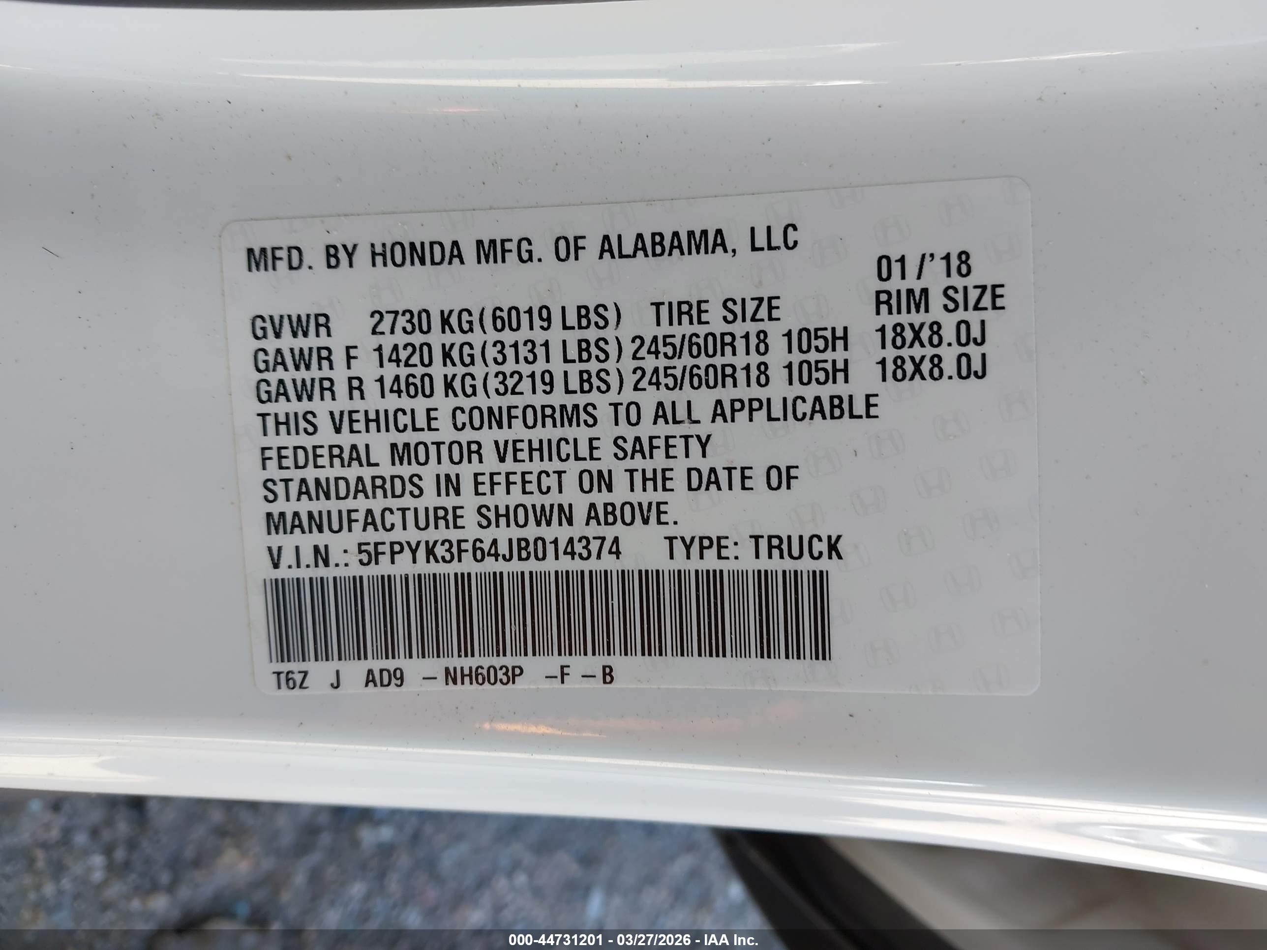 HONDA RIDGELINE image 9