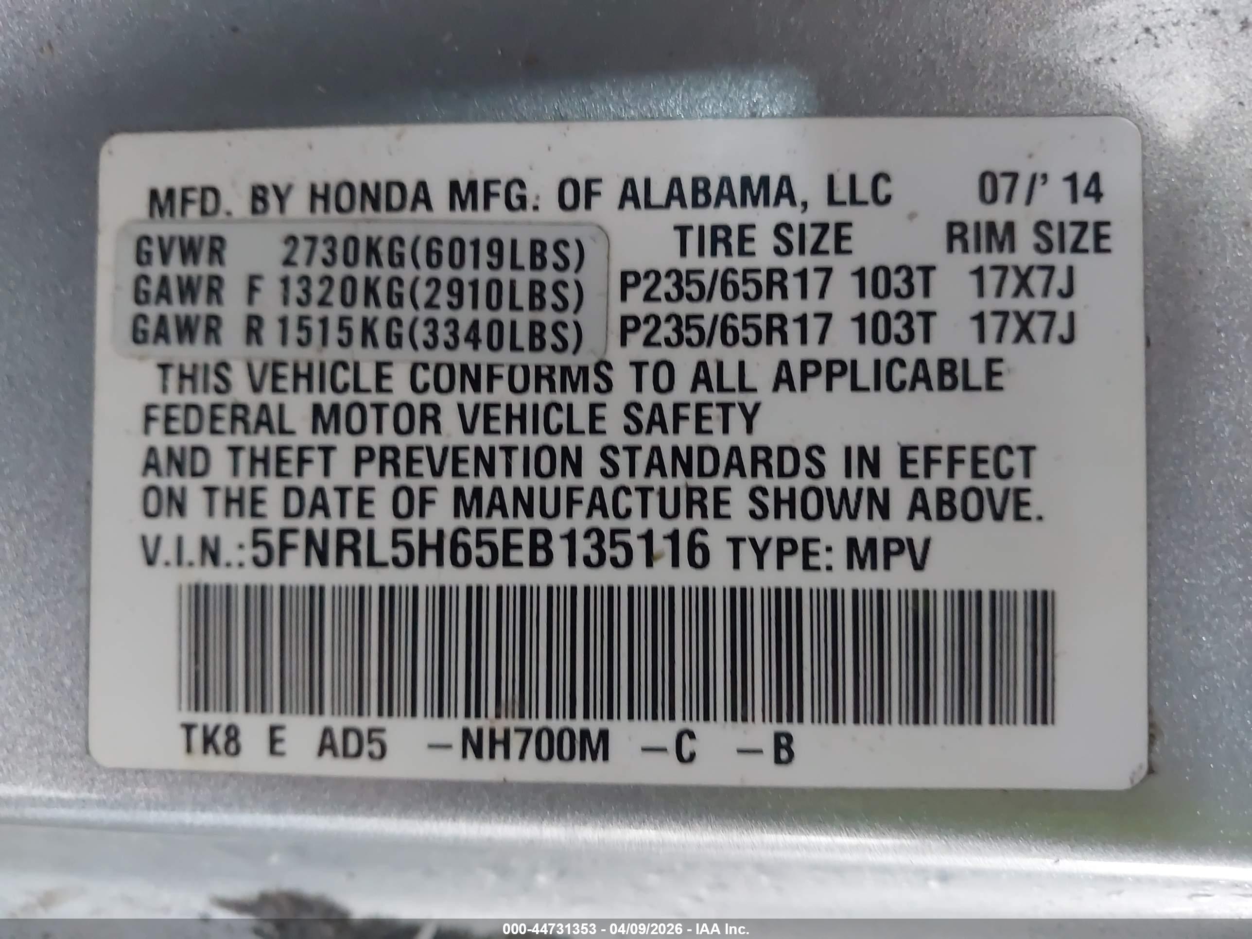 HONDA ODYSSEY image 9