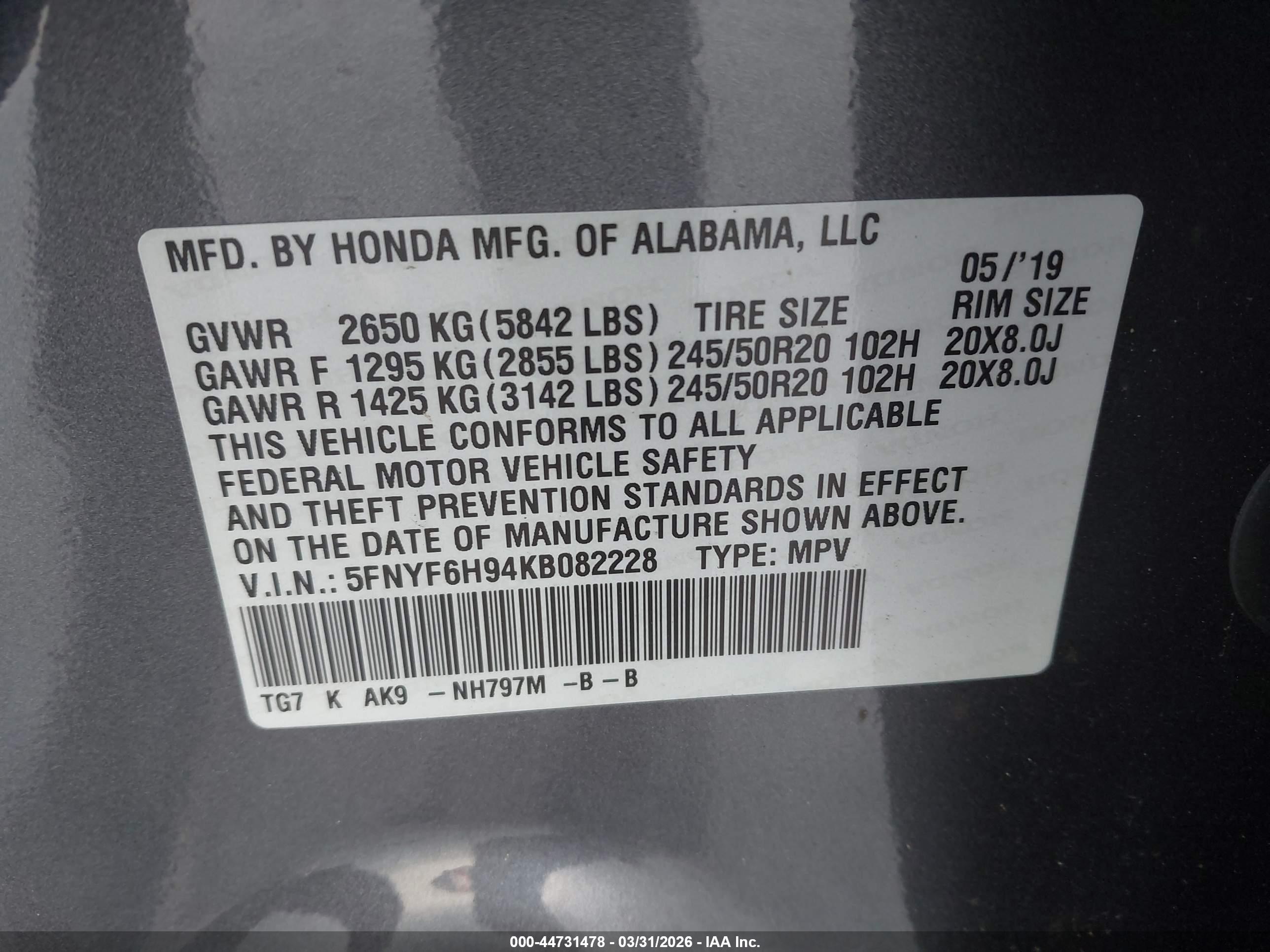HONDA PILOT image 9
