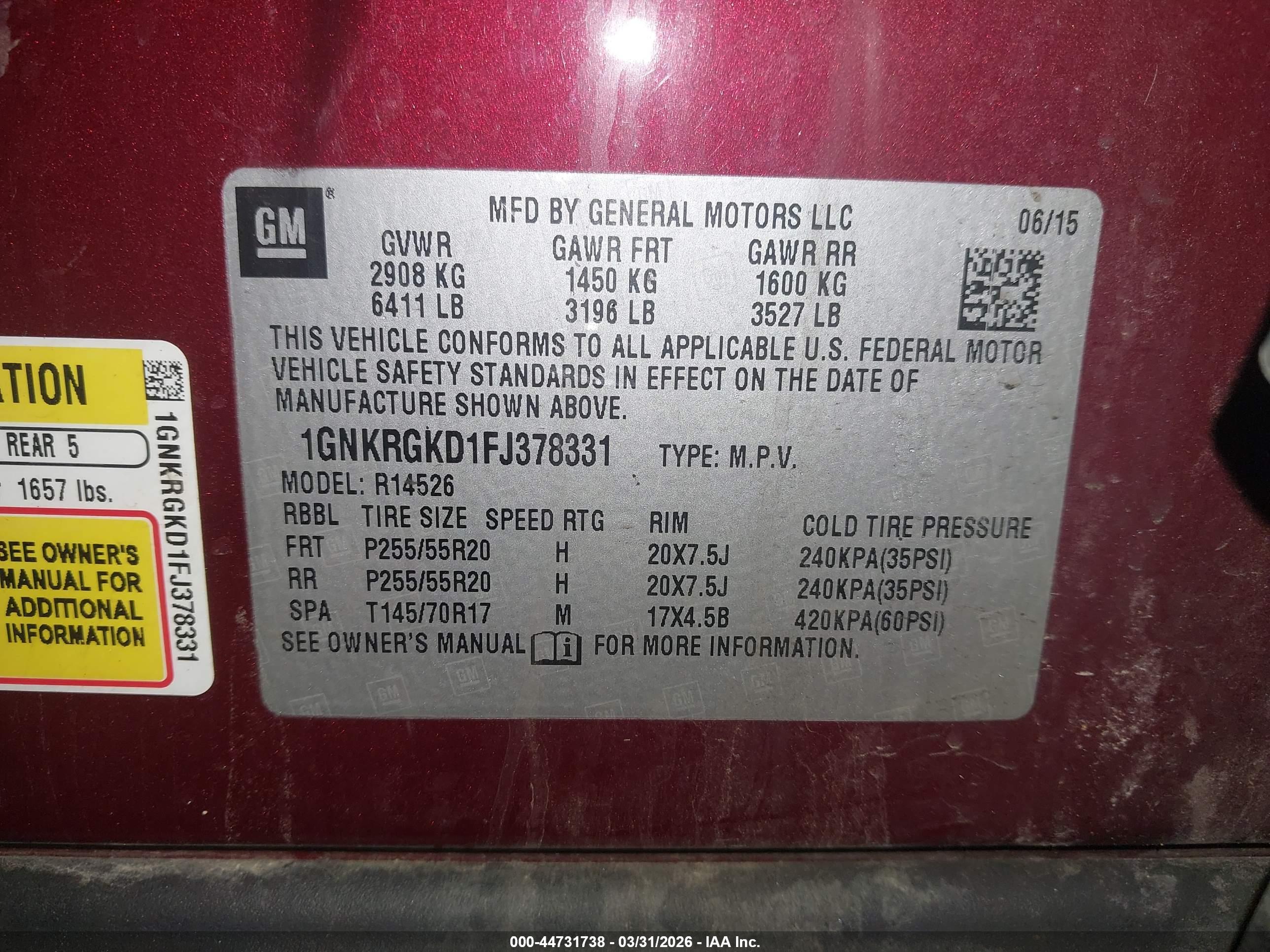 CHEVROLET TRAVERSE image 9