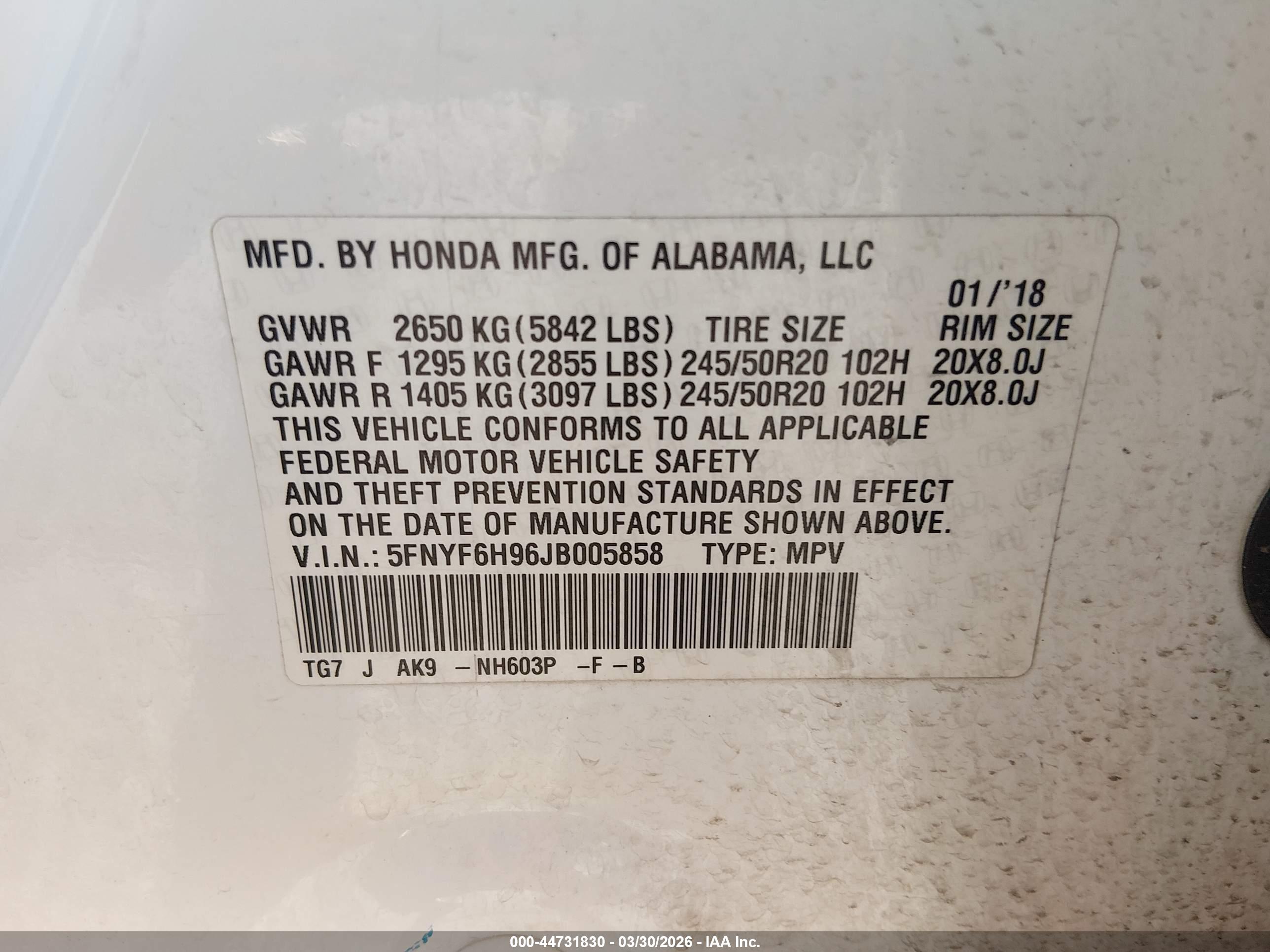 HONDA PILOT image 9