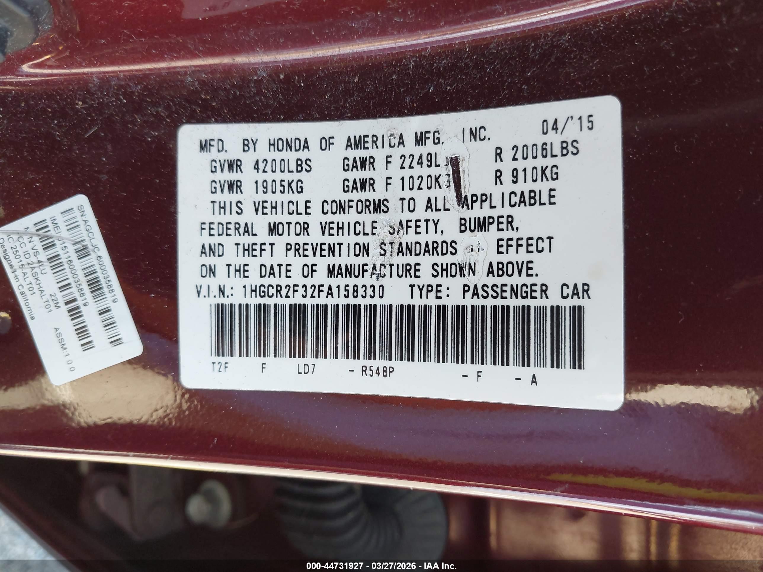 HONDA ACCORD image 9