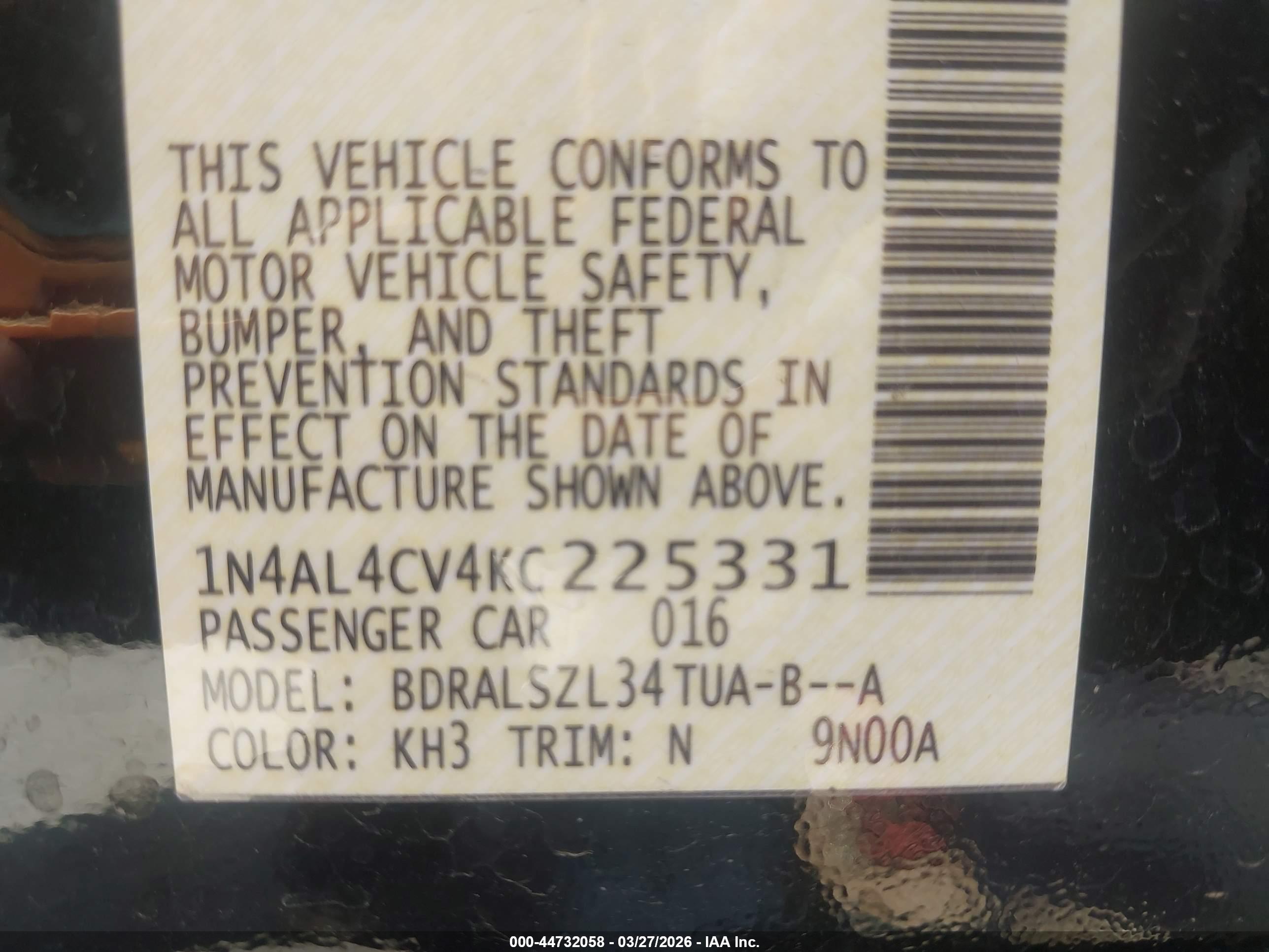 NISSAN ALTIMA image 9