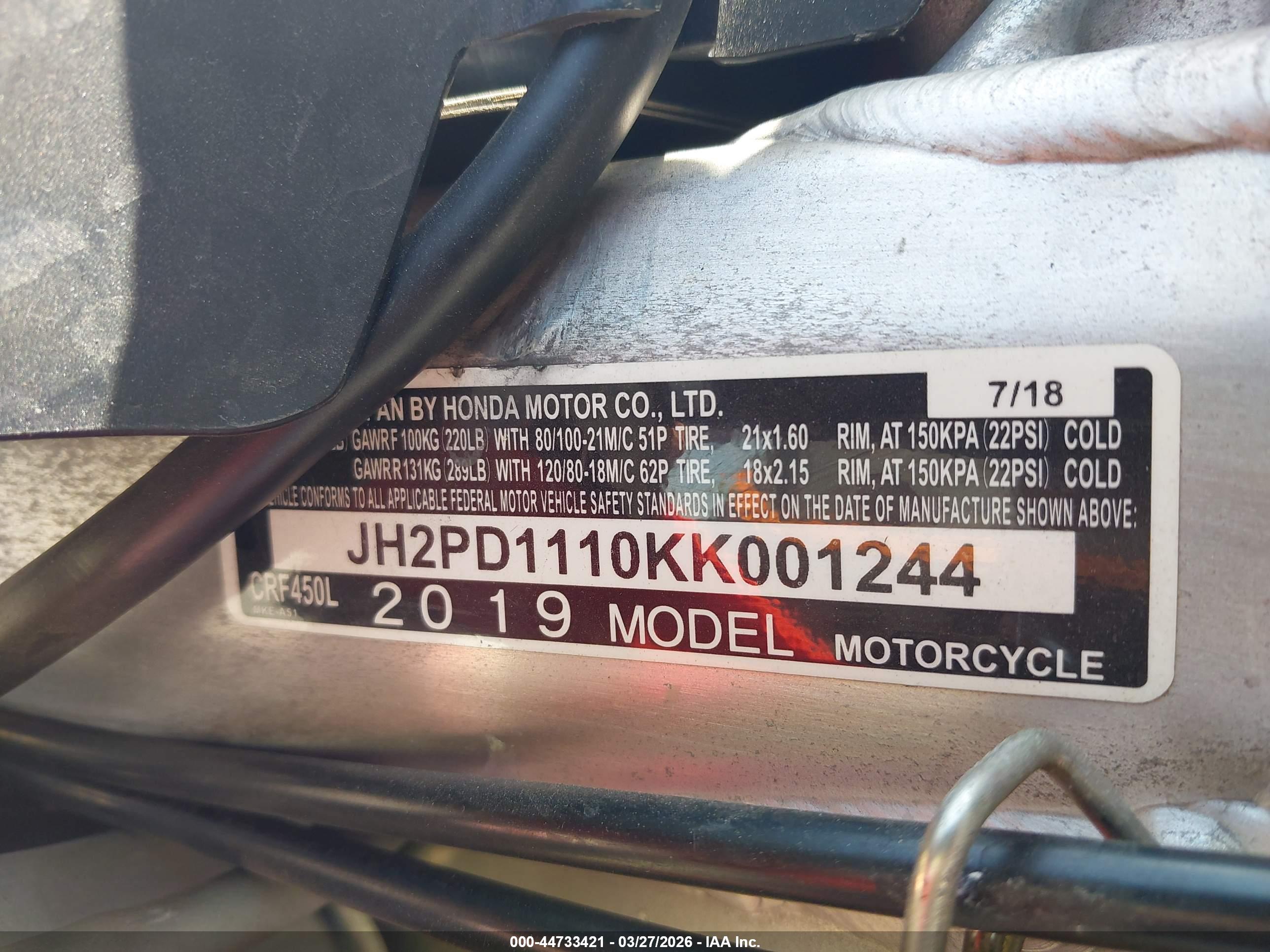HONDA CRF450 image 10