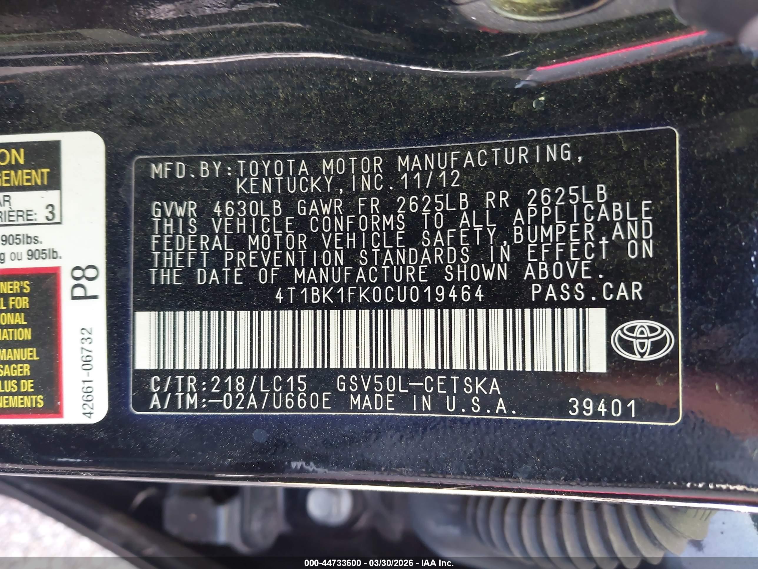 TOYOTA CAMRY image 9