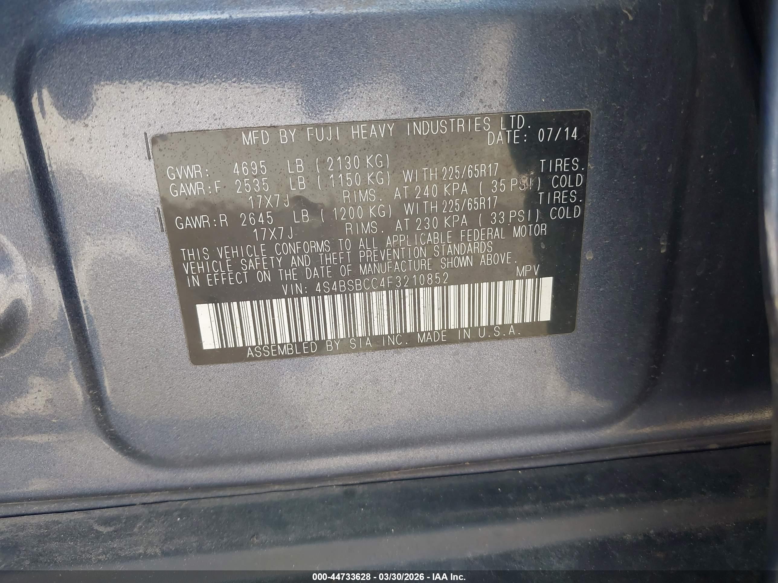 SUBARU OUTBACK image 9