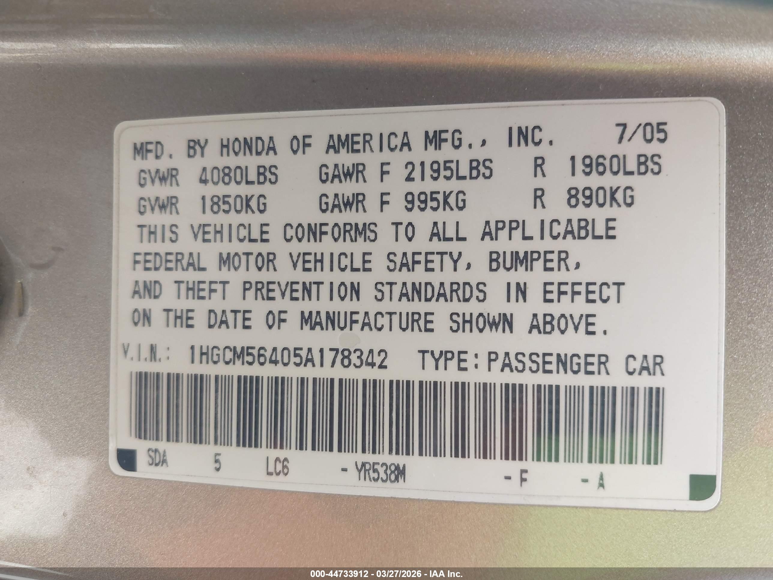 HONDA ACCORD image 9