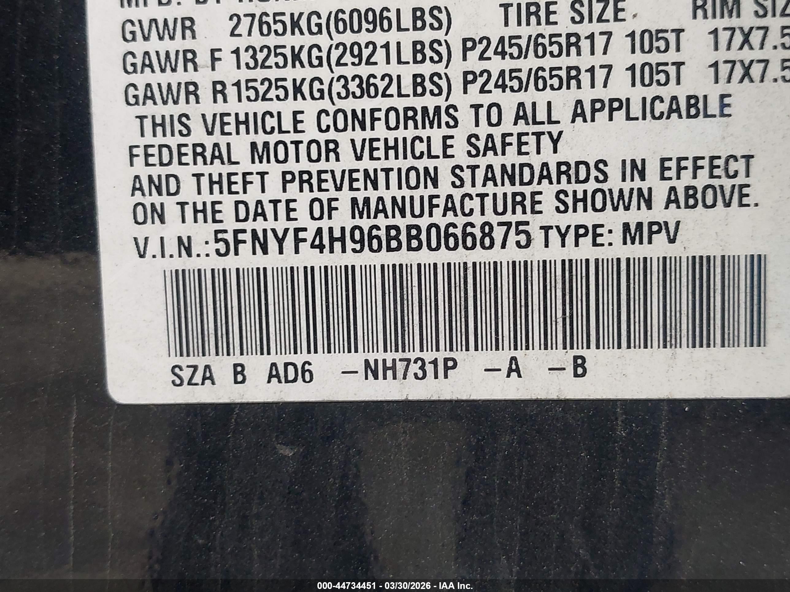 HONDA PILOT image 9