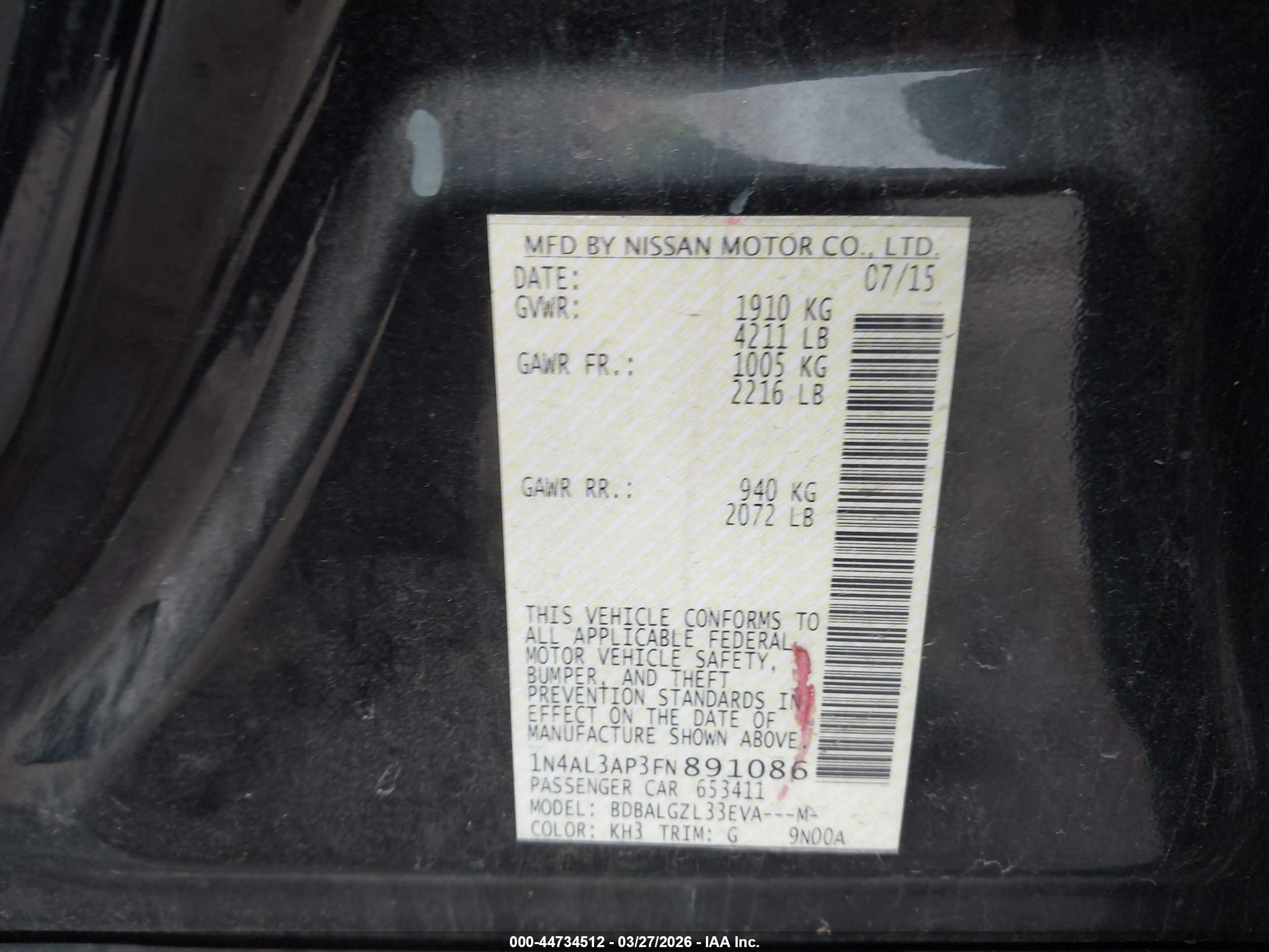 NISSAN ALTIMA image 9