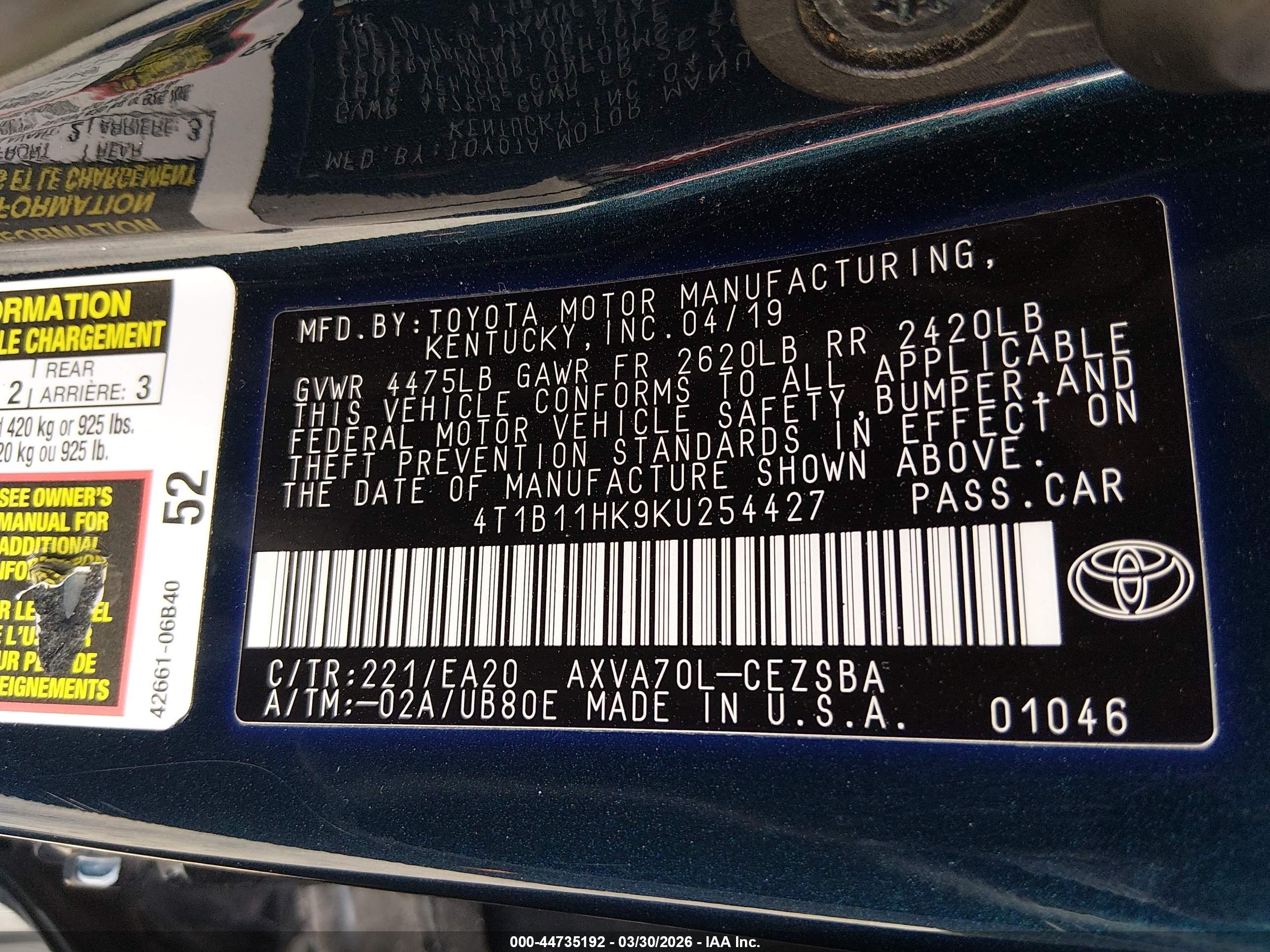 TOYOTA CAMRY image 9