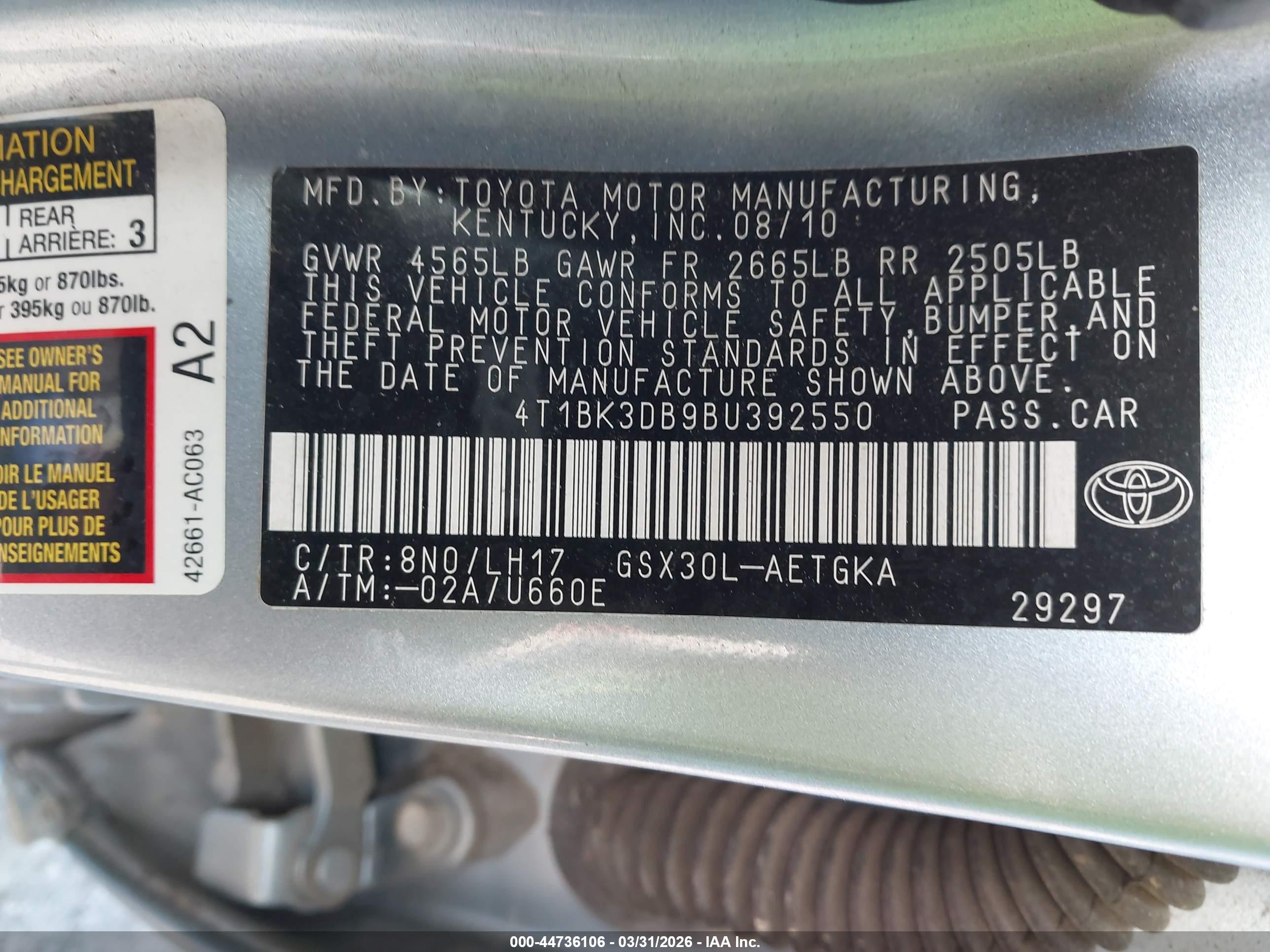 TOYOTA AVALON image 9