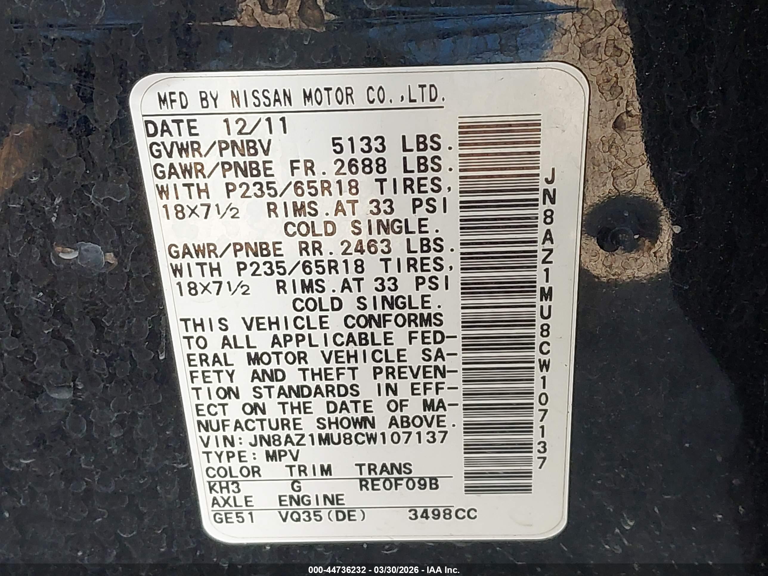 NISSAN MURANO image 9