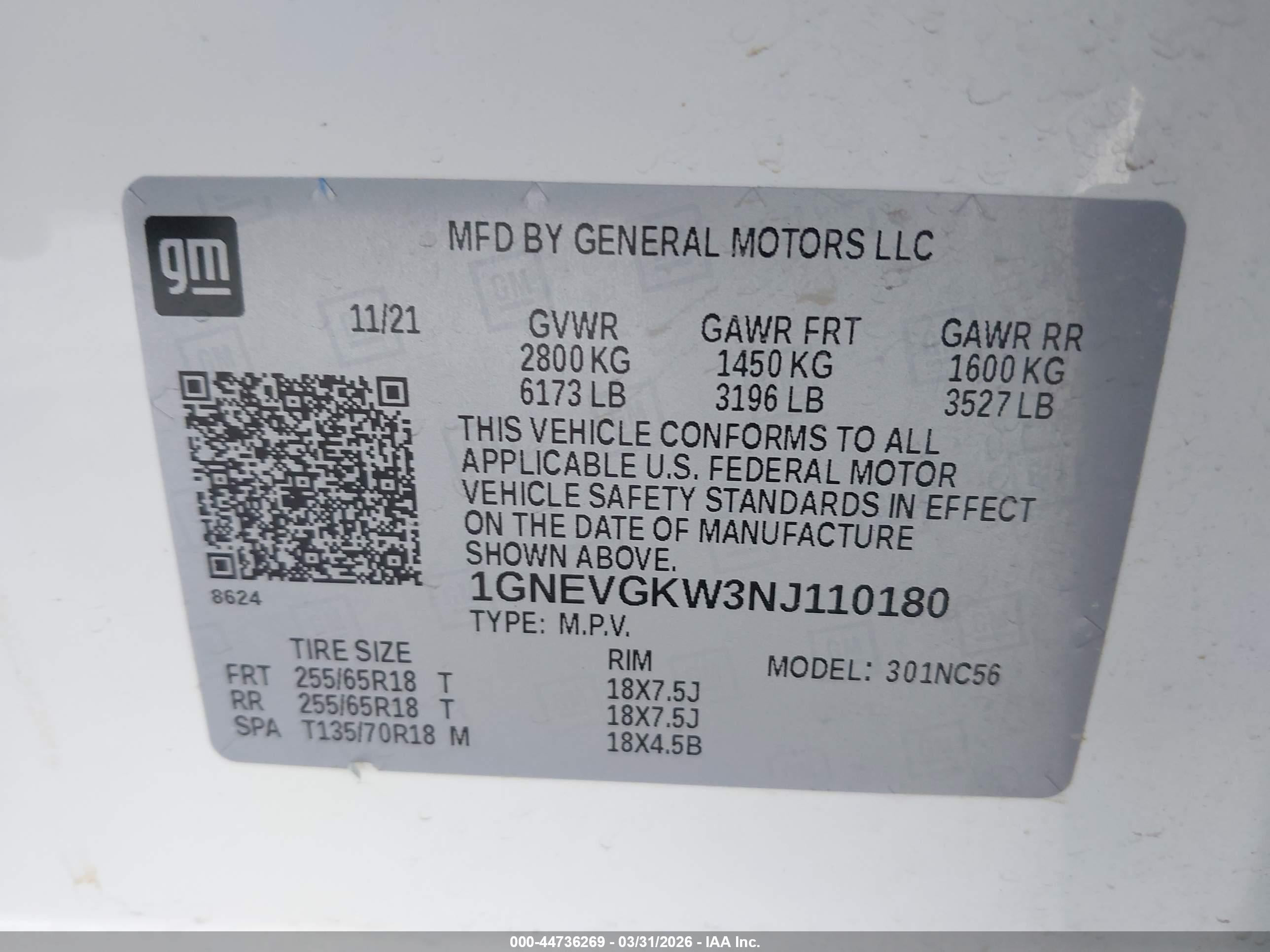 CHEVROLET TRAVERSE image 9