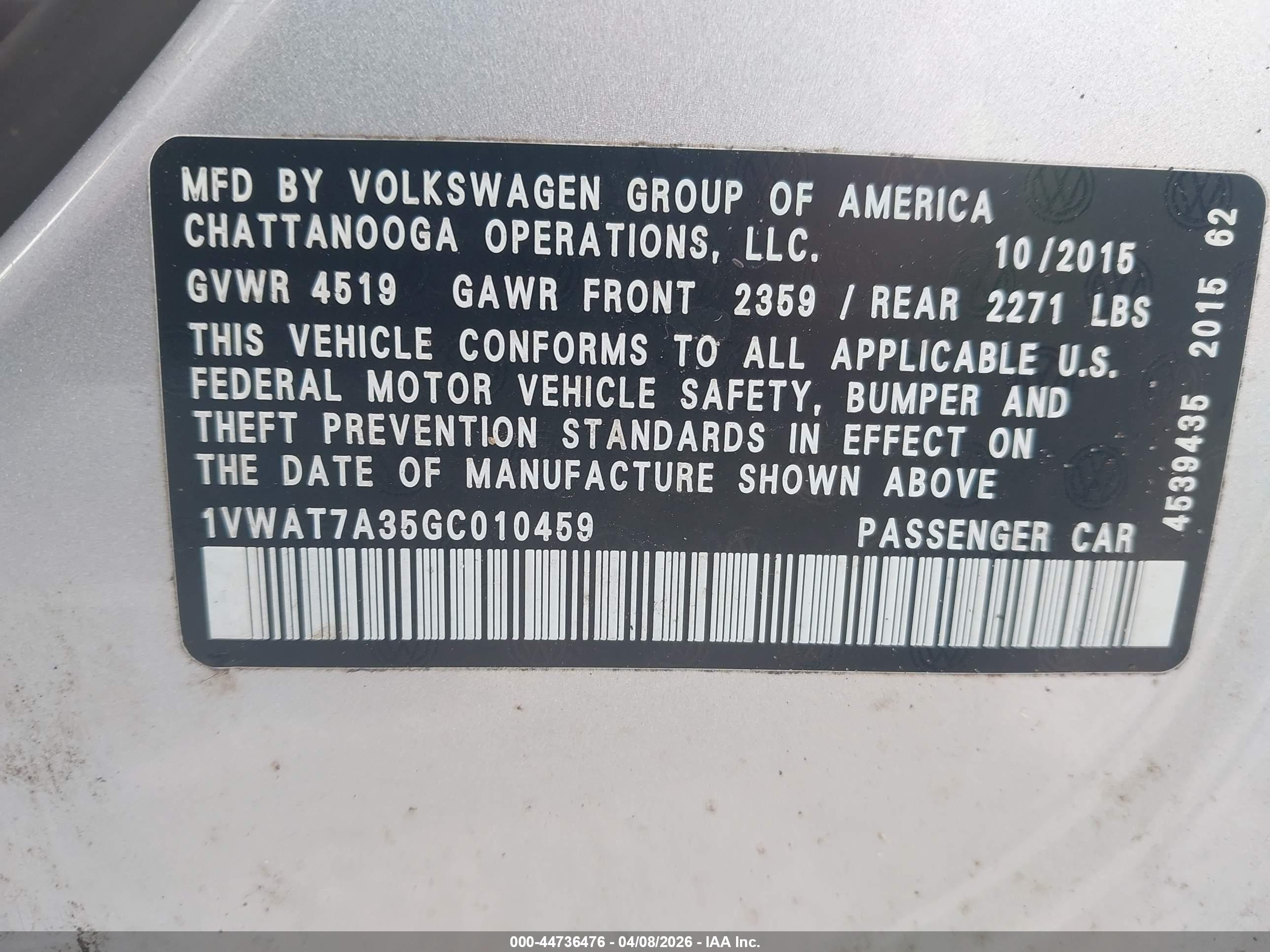 VOLKSWAGEN PASSAT image 9