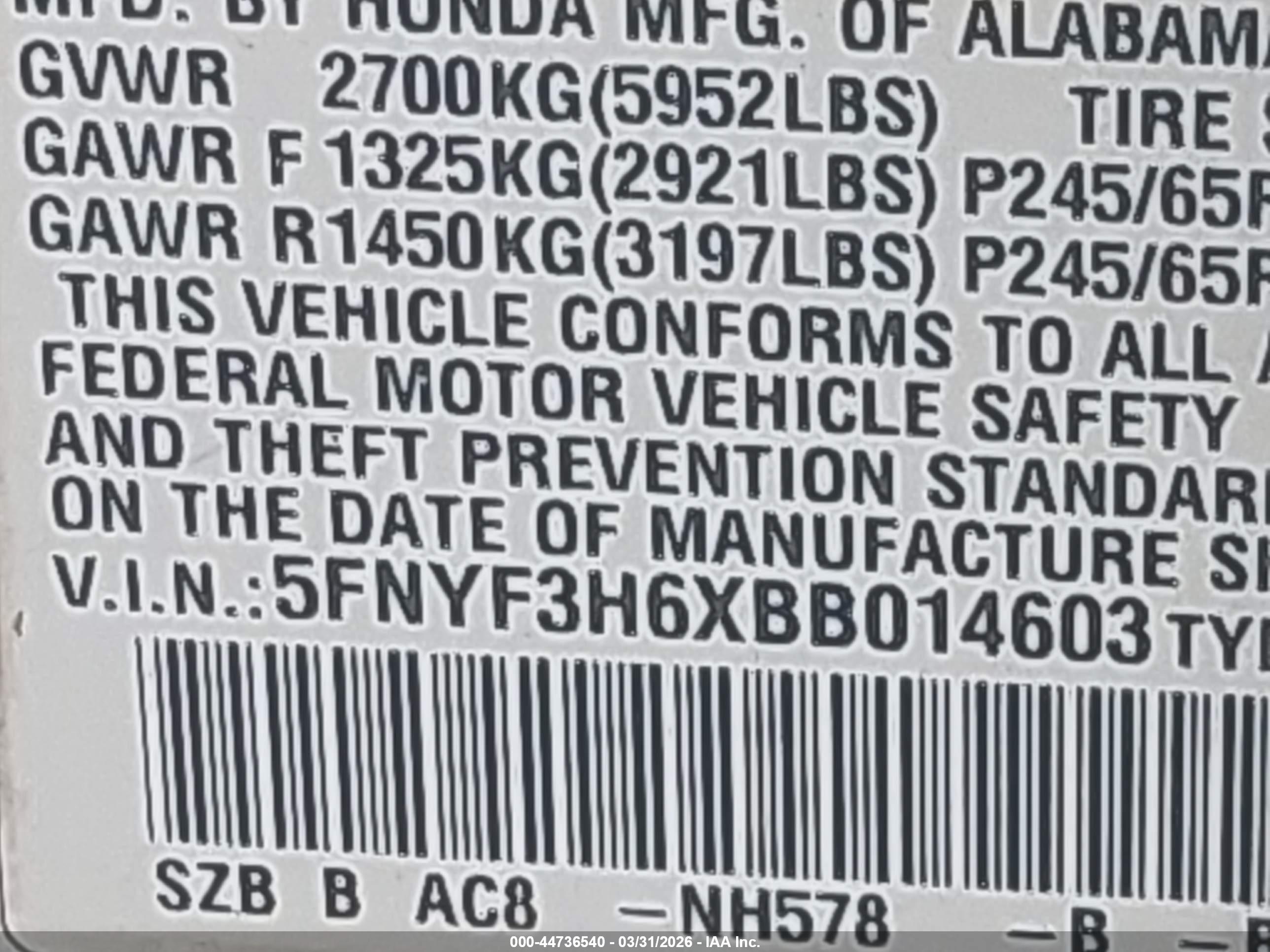 HONDA PILOT image 9