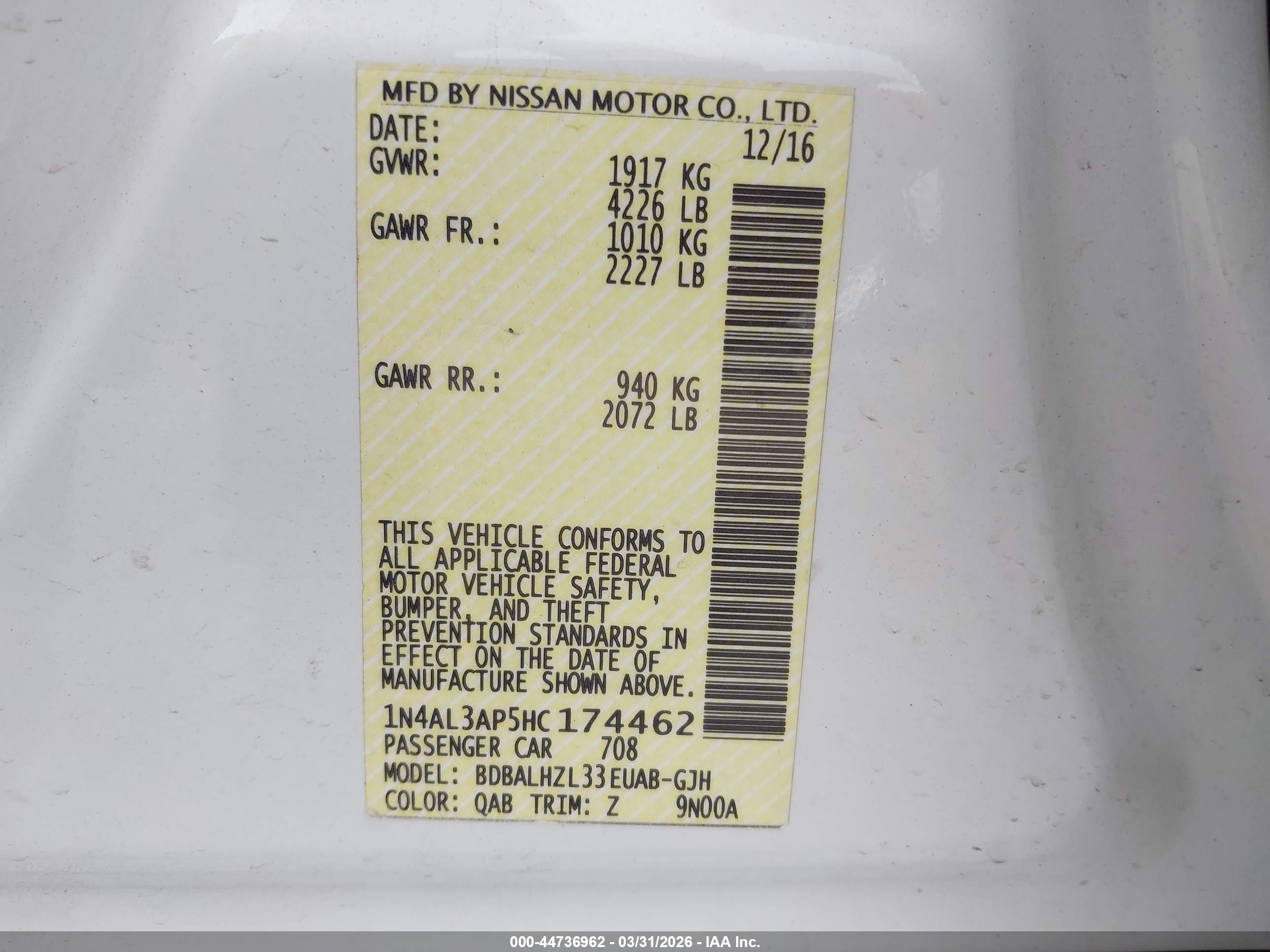 NISSAN ALTIMA image 9
