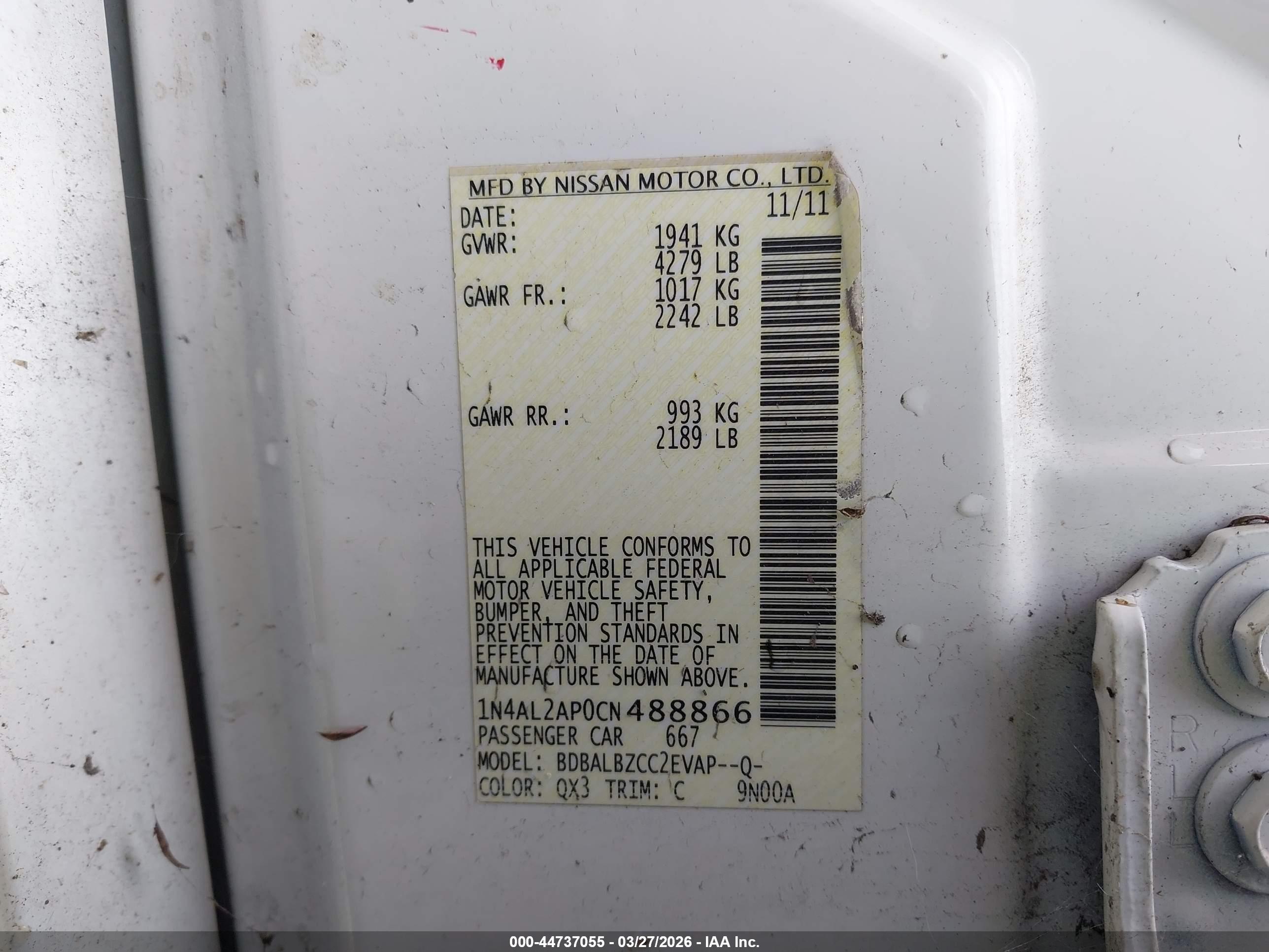 NISSAN ALTIMA image 9