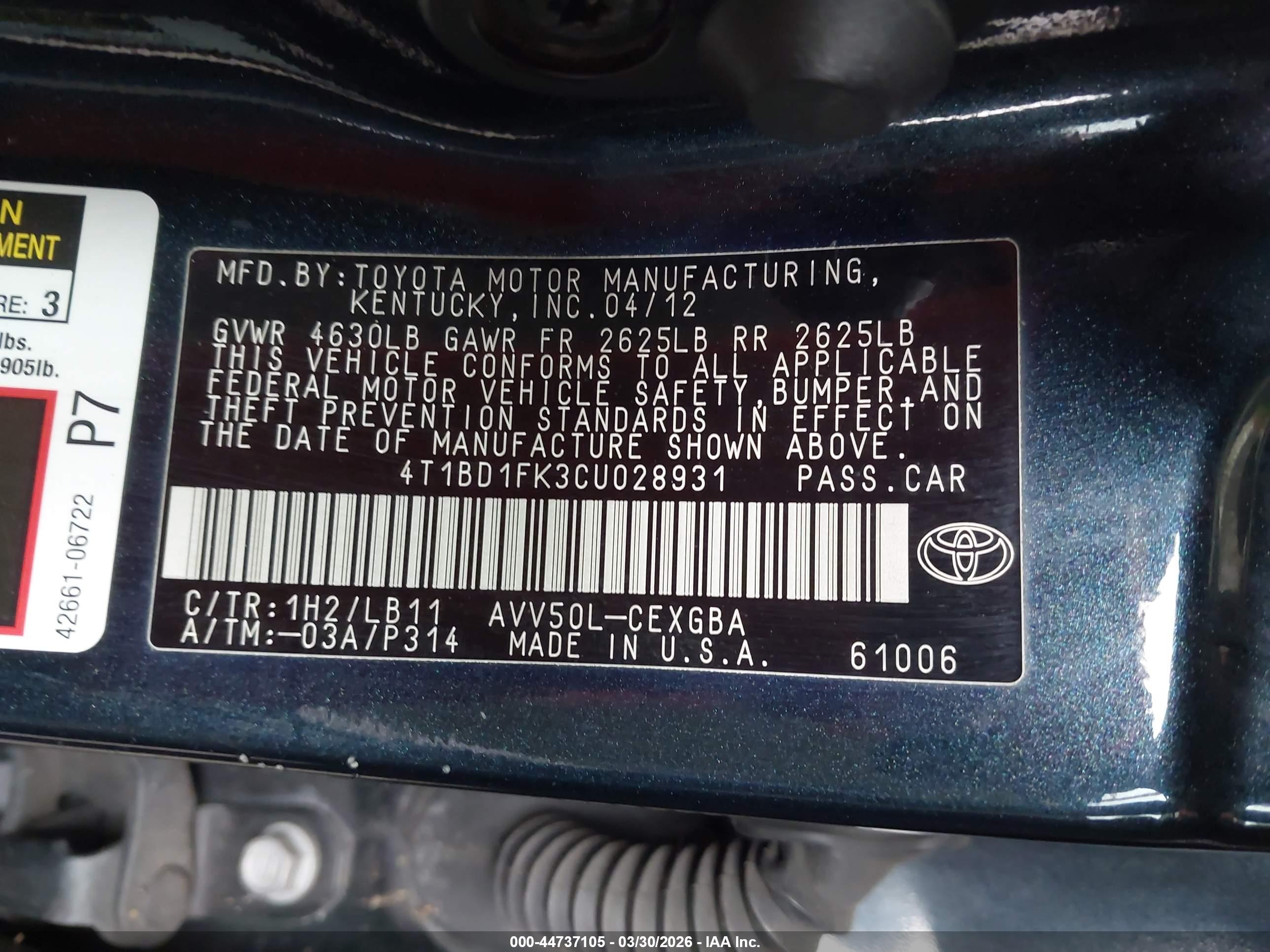 TOYOTA CAMRY image 9