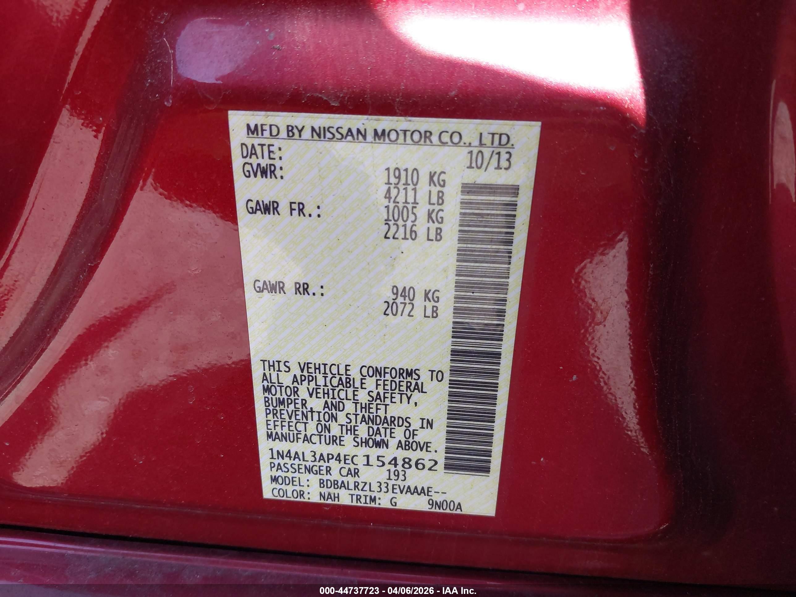 NISSAN ALTIMA image 9