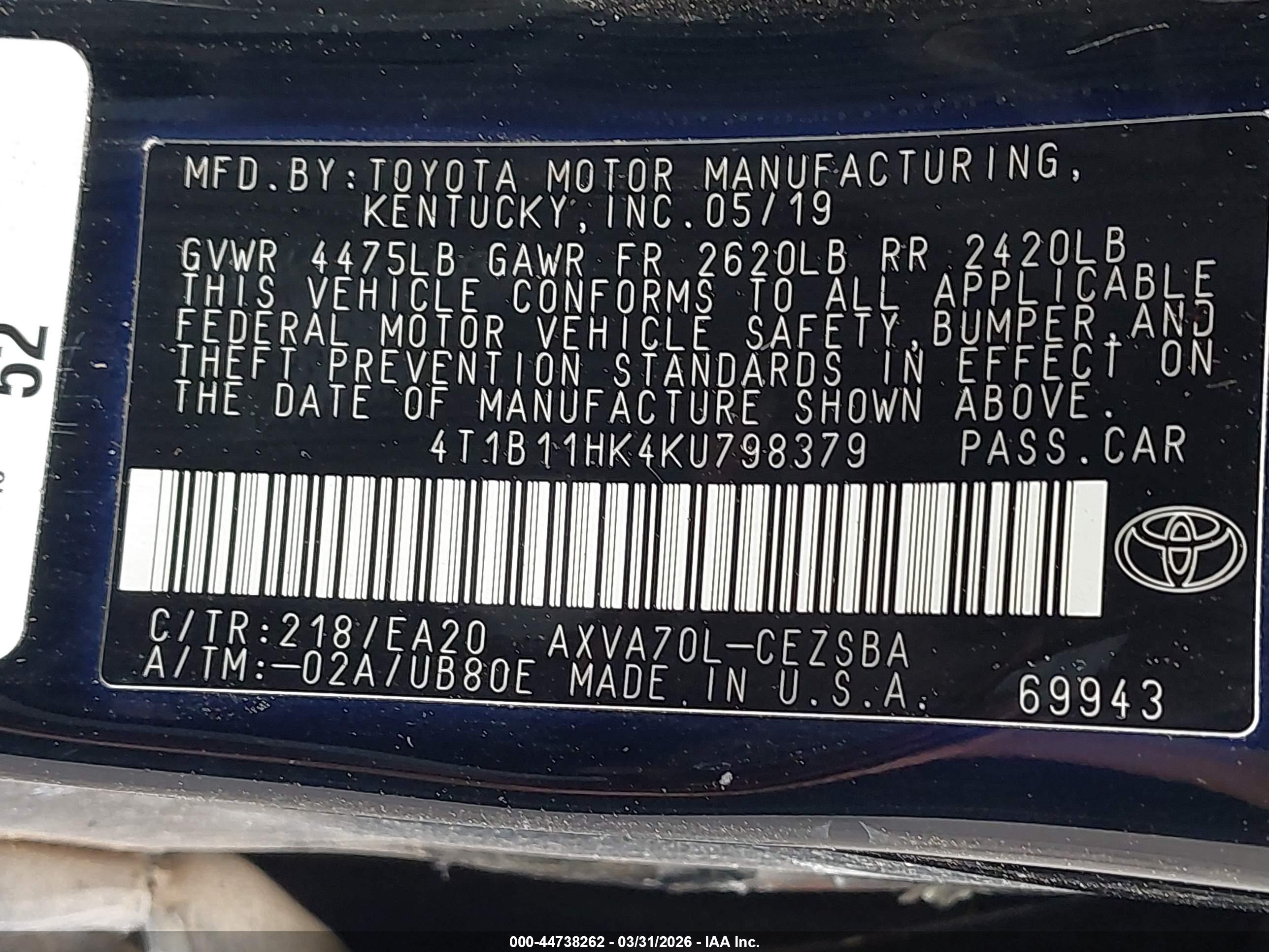TOYOTA CAMRY image 9