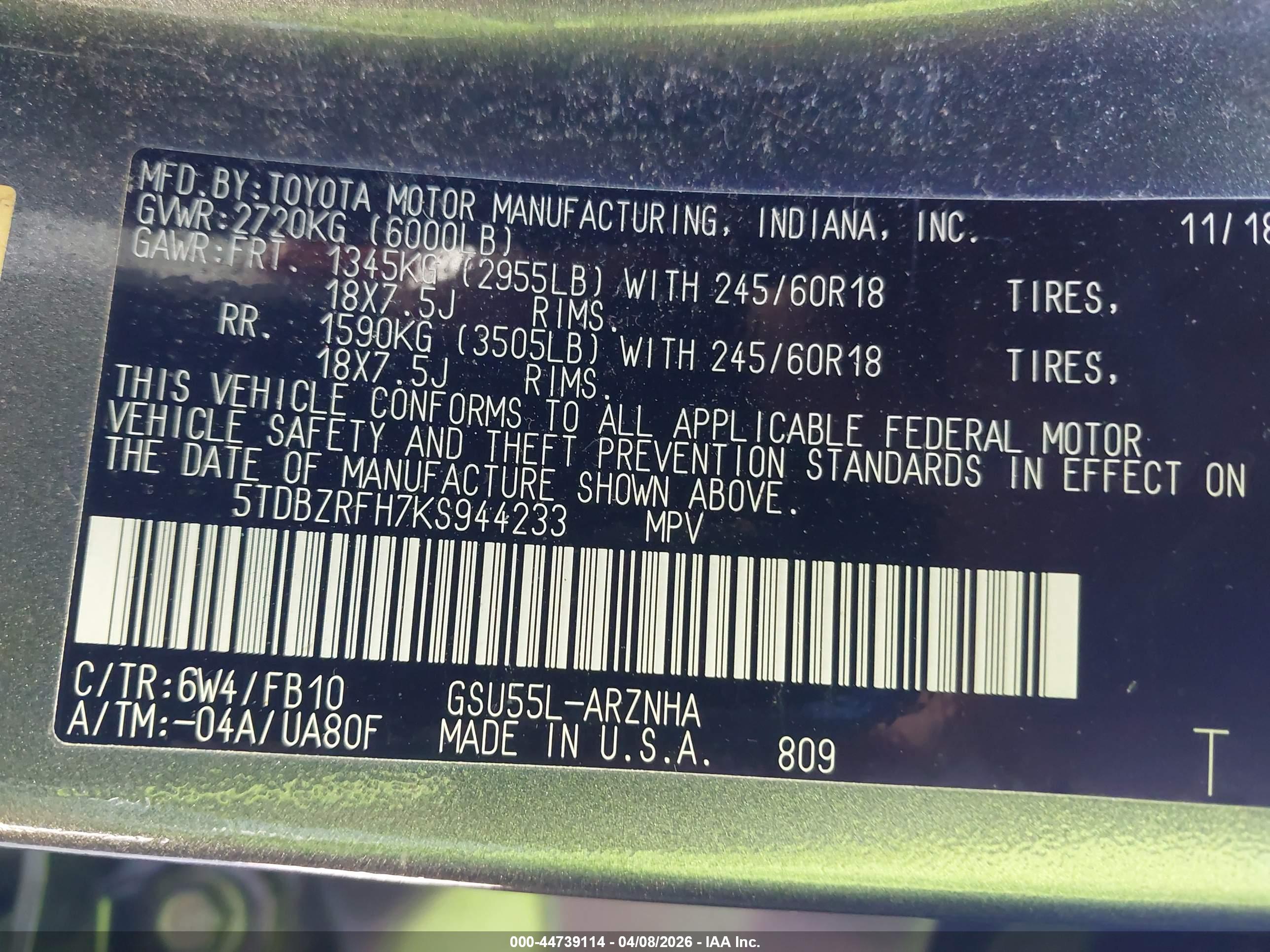 TOYOTA HIGHLANDER image 9