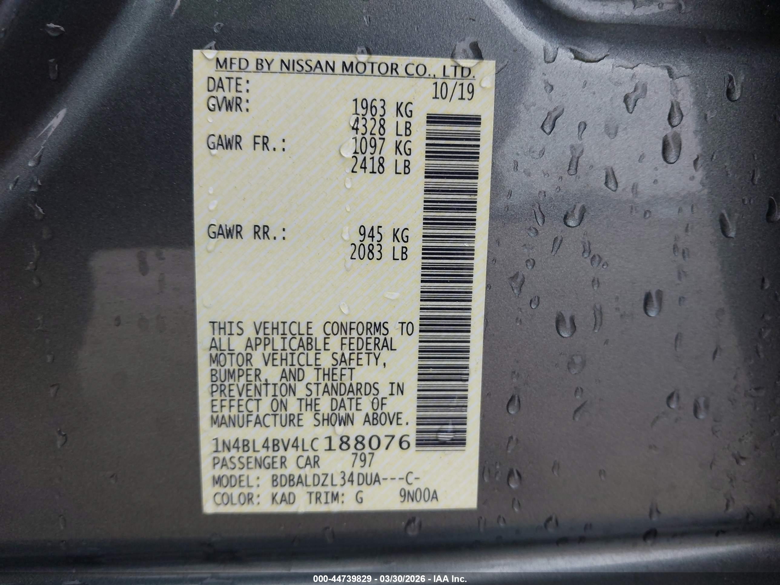 NISSAN ALTIMA image 9