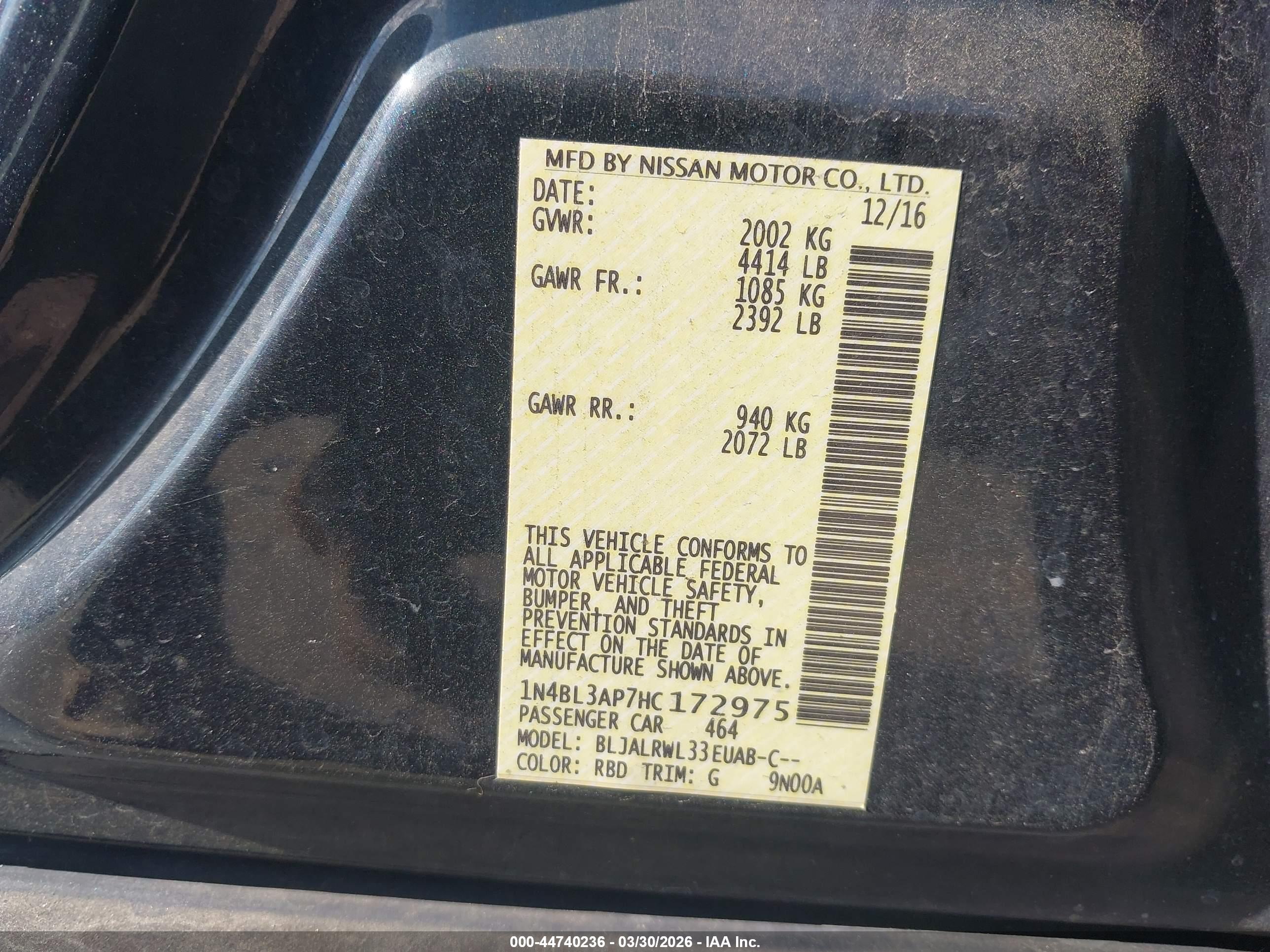 NISSAN ALTIMA image 9