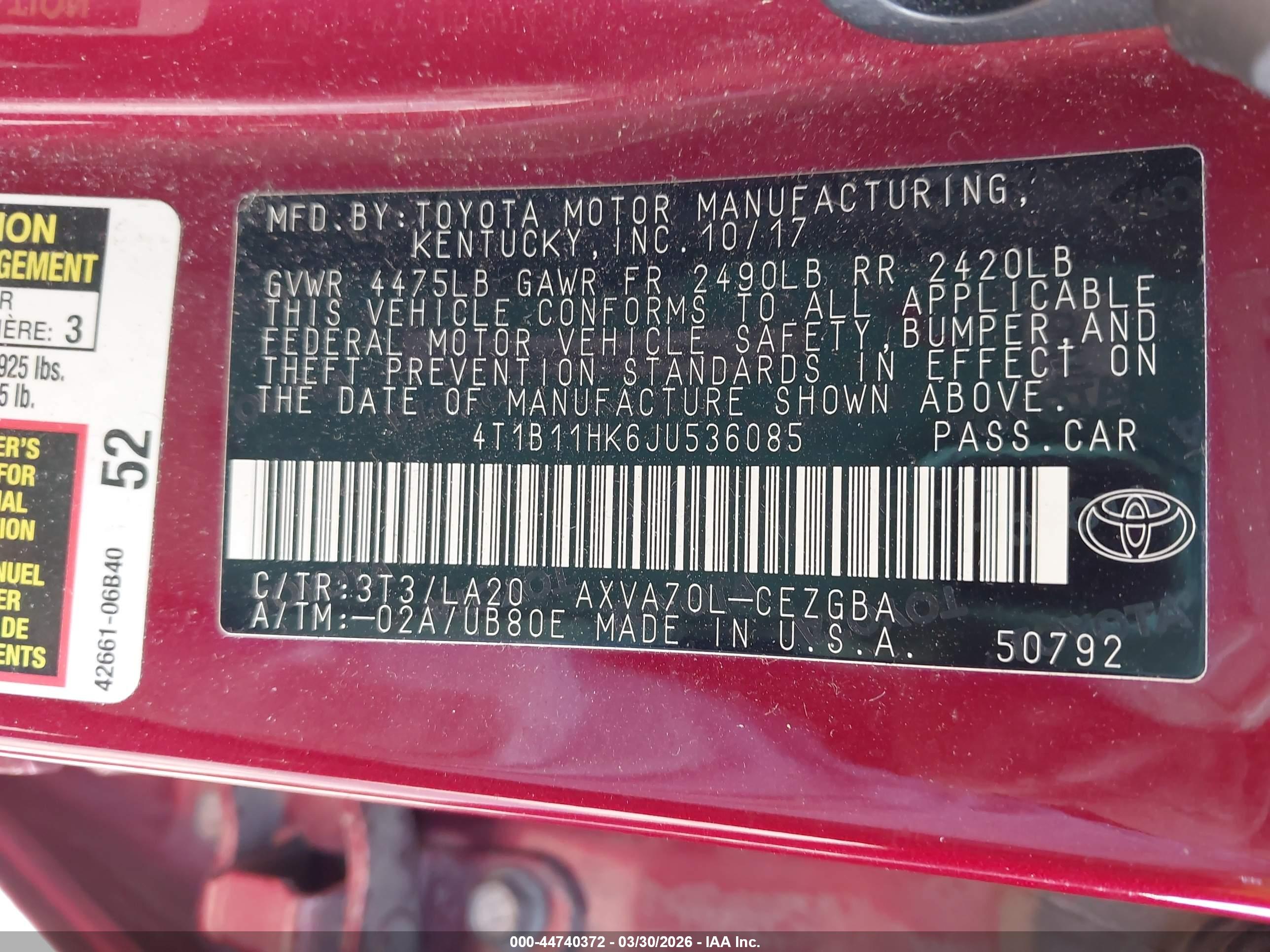 TOYOTA CAMRY image 9
