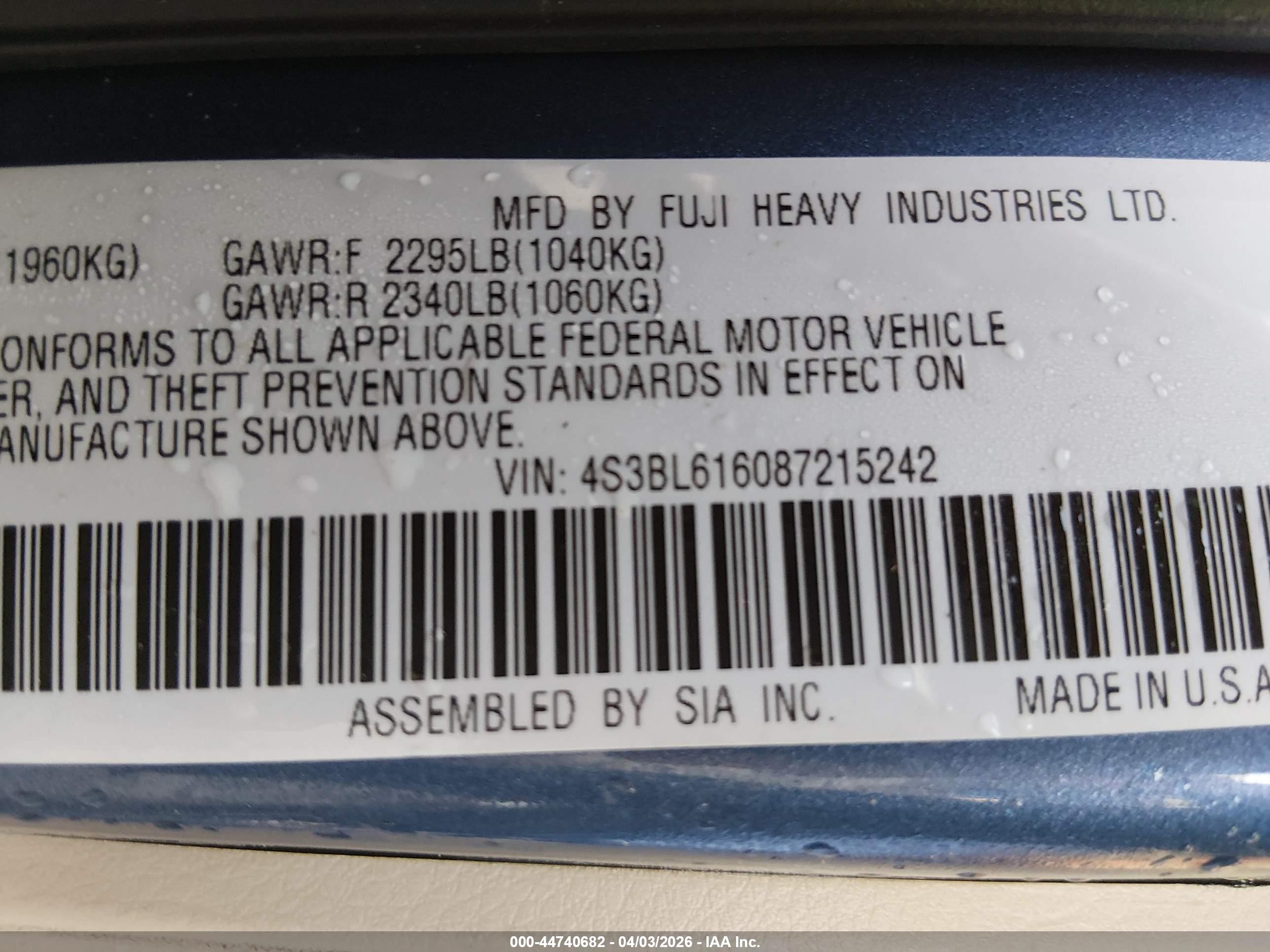 SUBARU LEGACY image 9