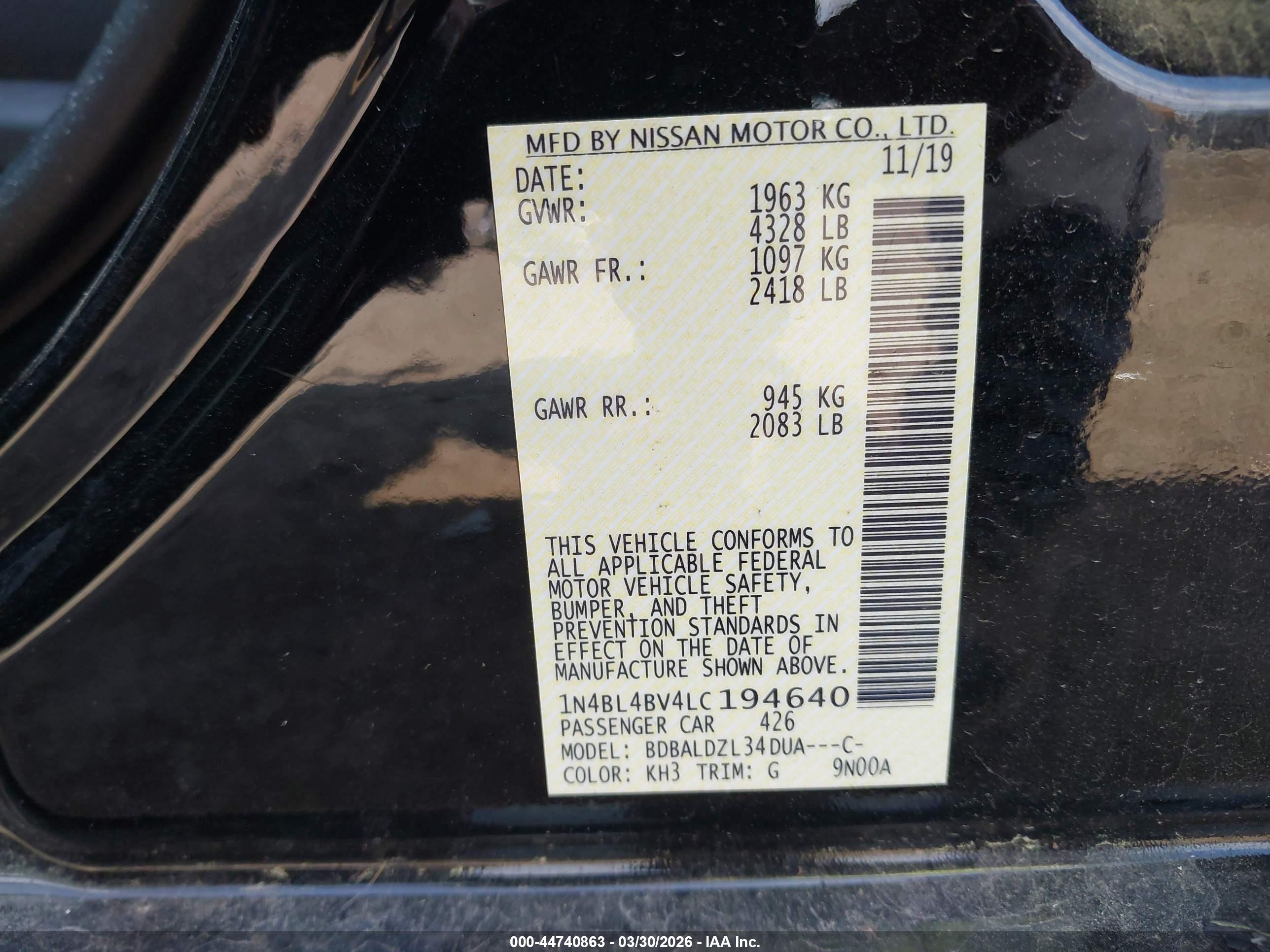 NISSAN ALTIMA image 9