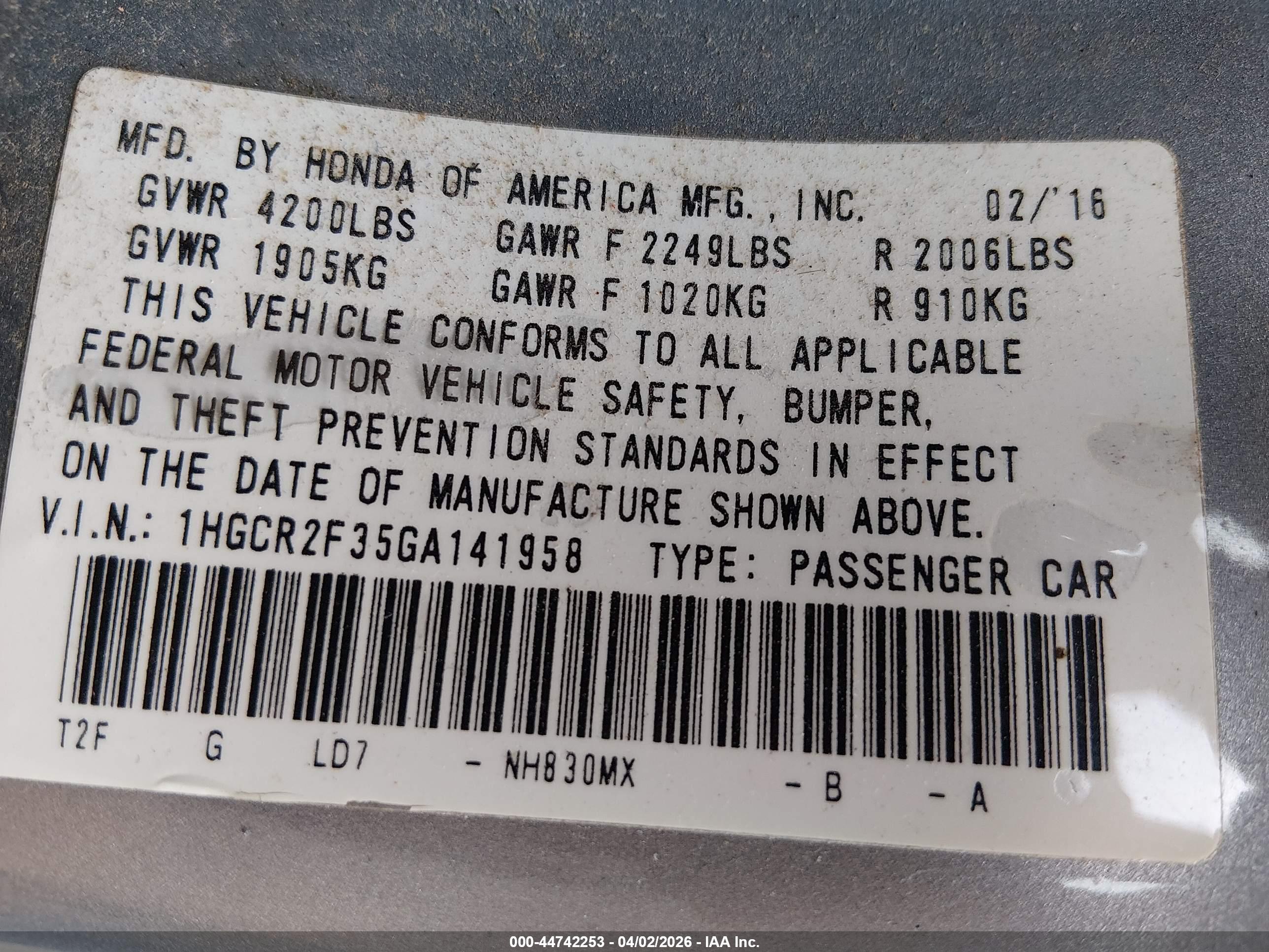 HONDA ACCORD image 9
