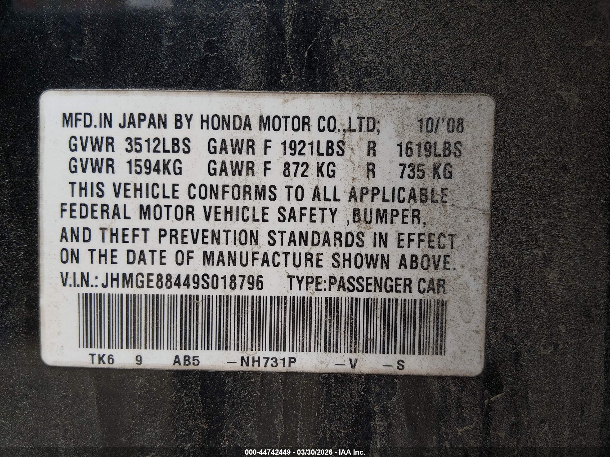 HONDA FIT image 9