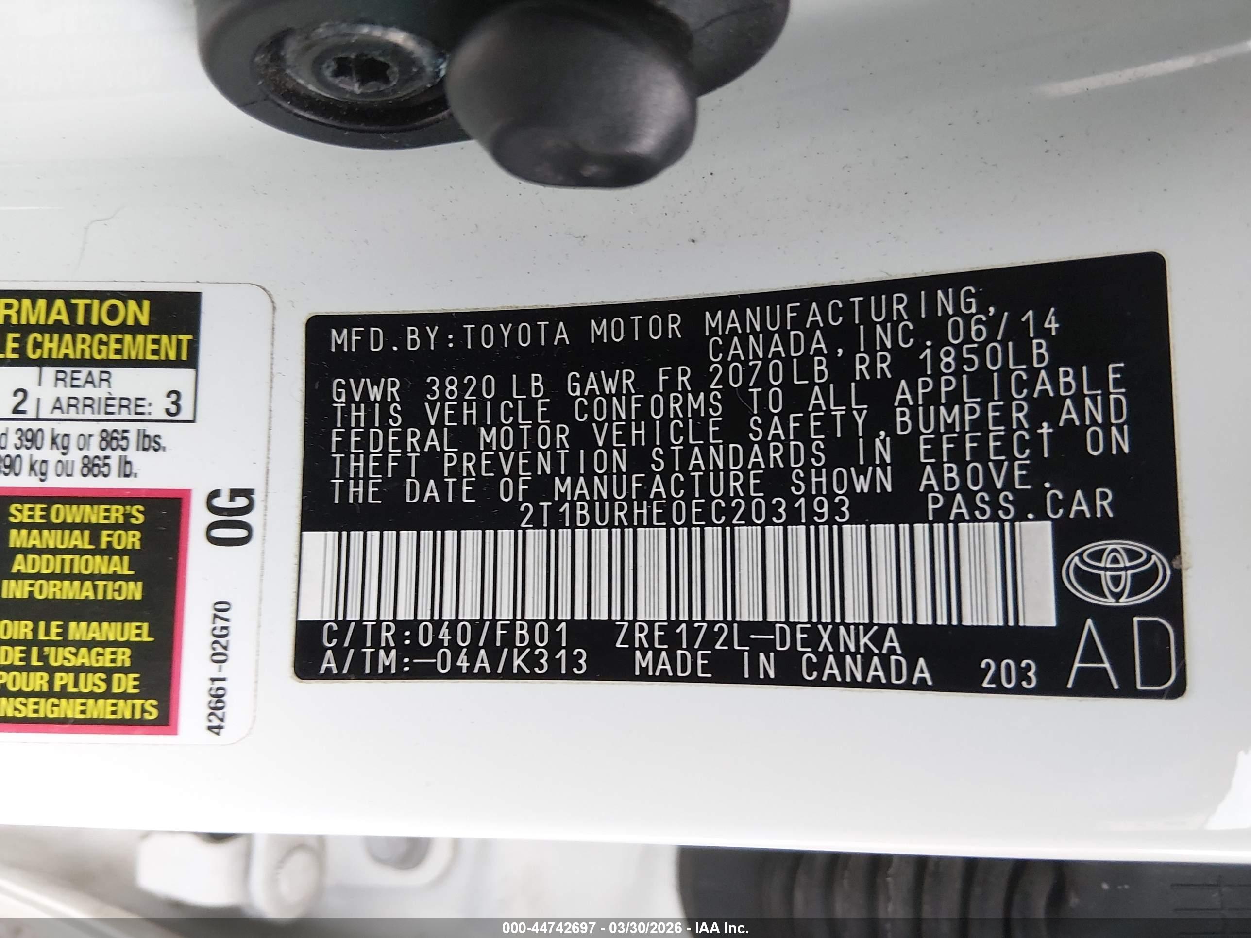TOYOTA COROLLA image 9