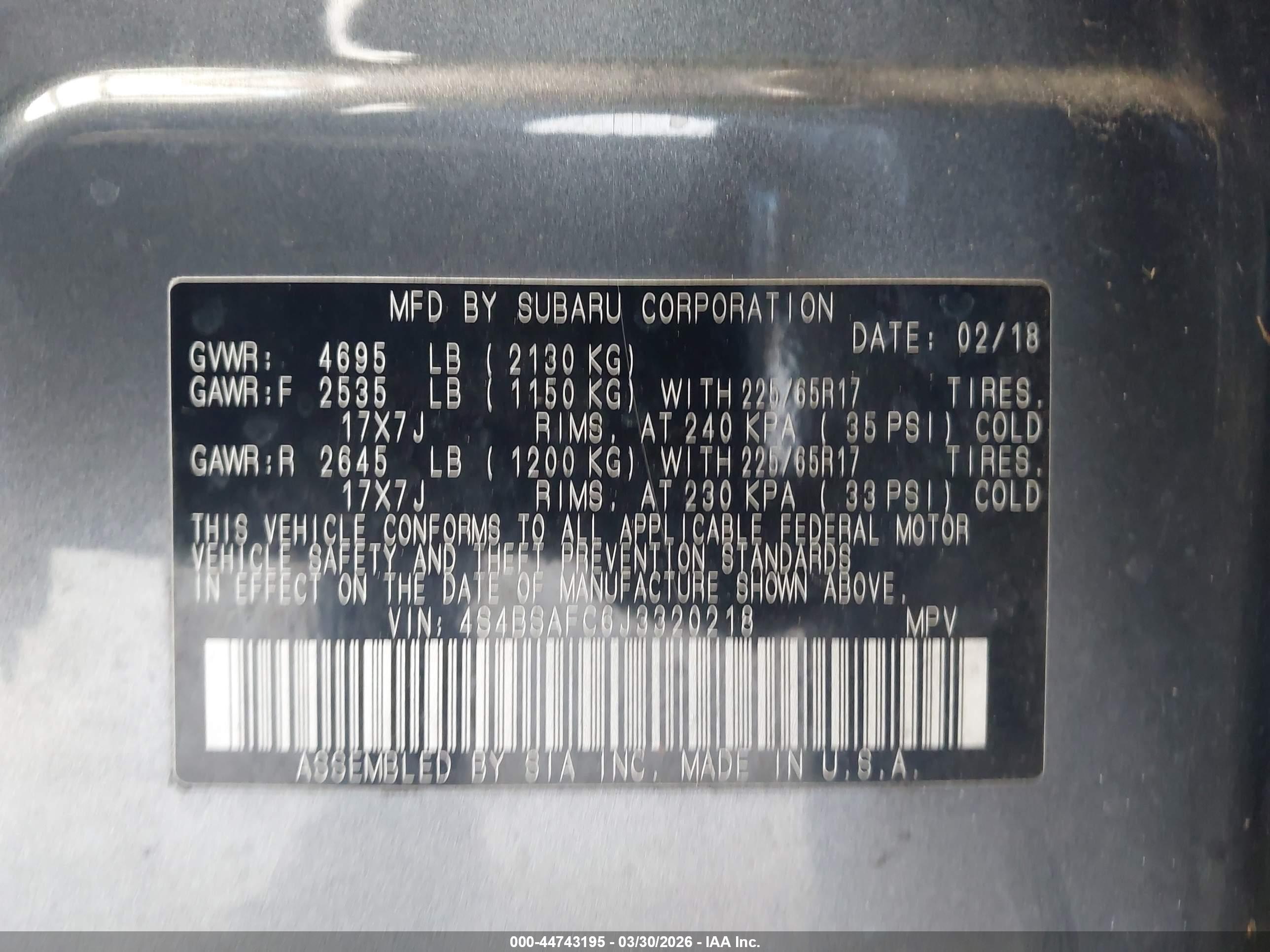 SUBARU OUTBACK image 9