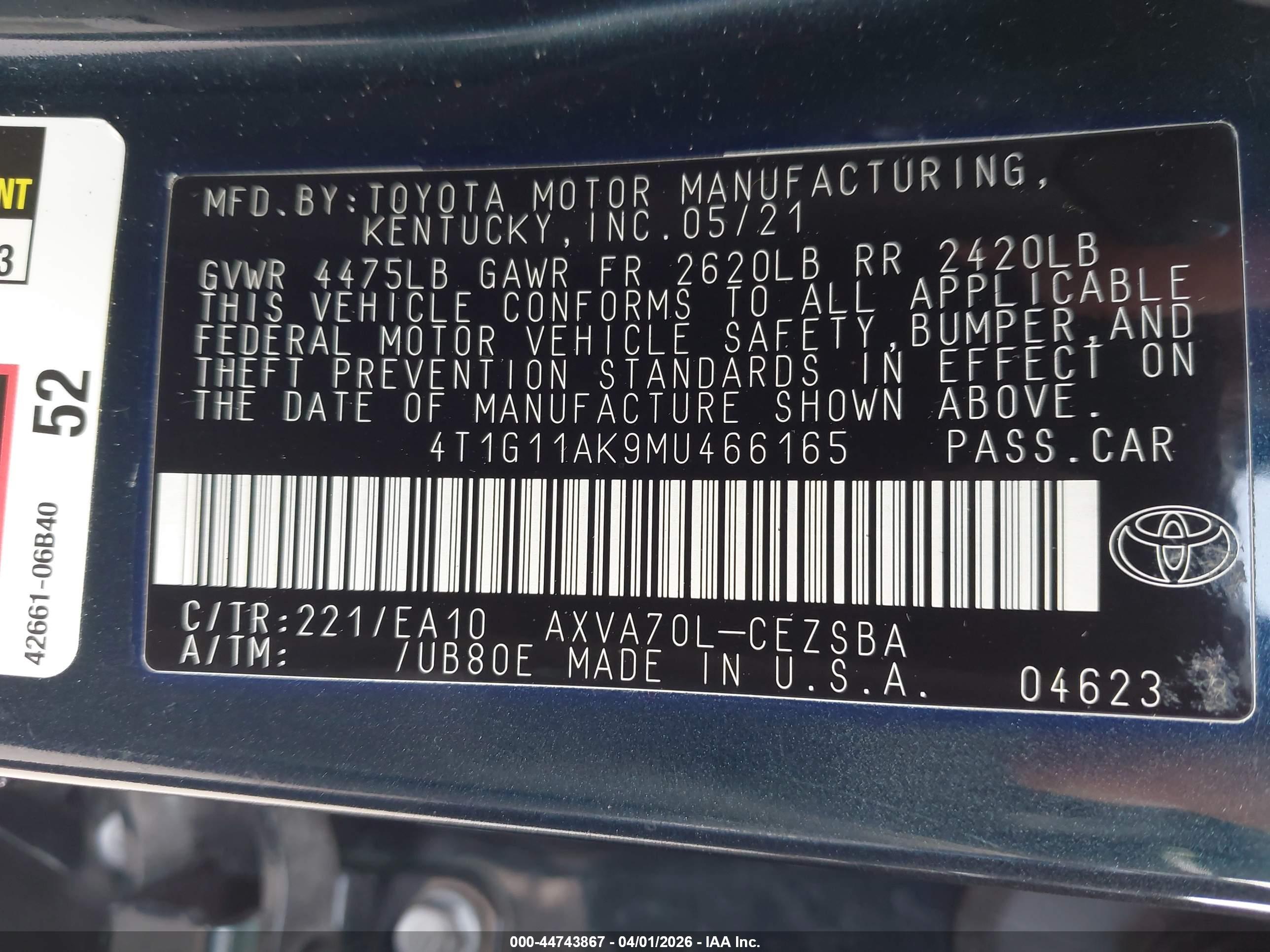 TOYOTA CAMRY image 9