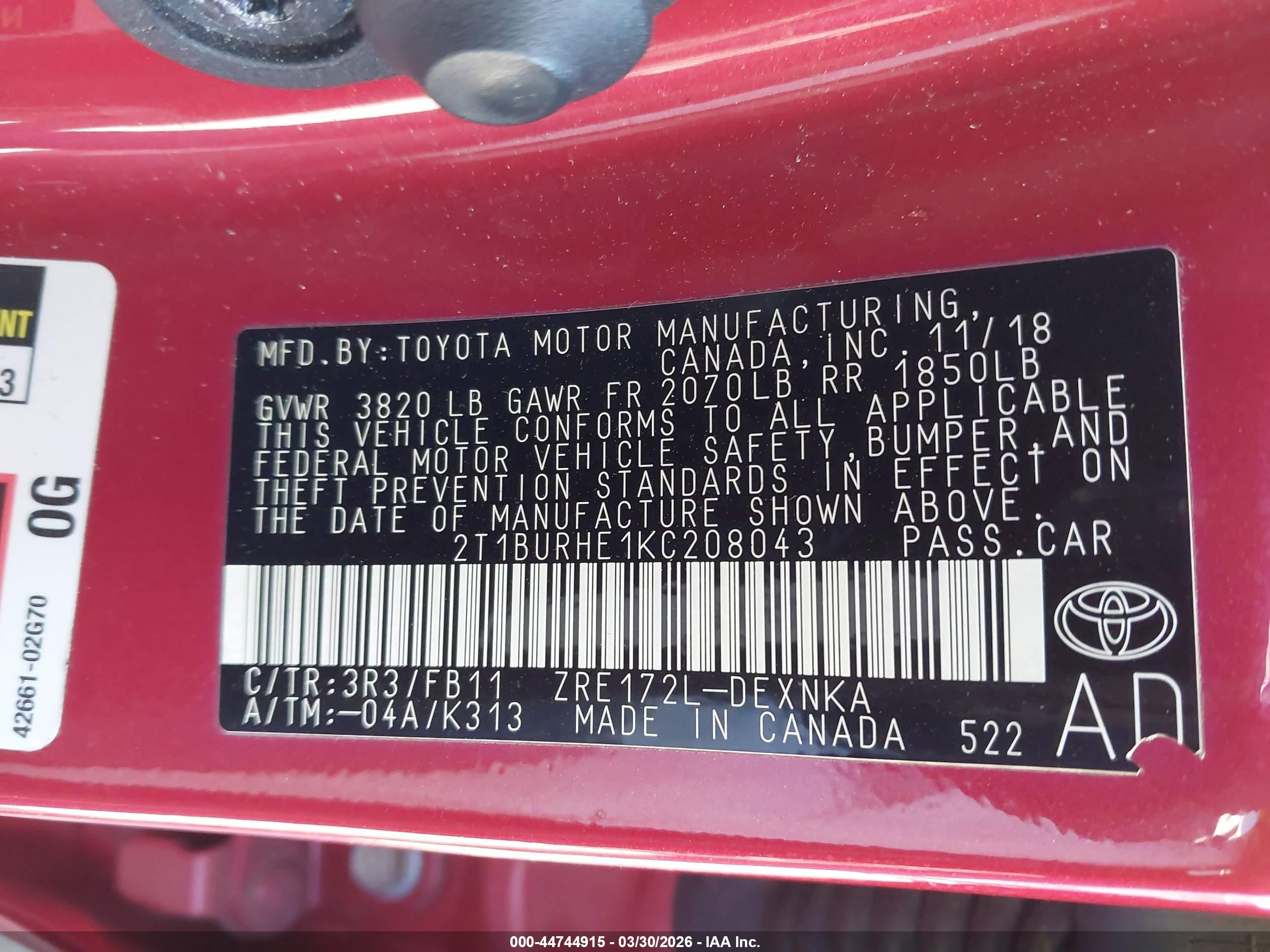 TOYOTA COROLLA image 9