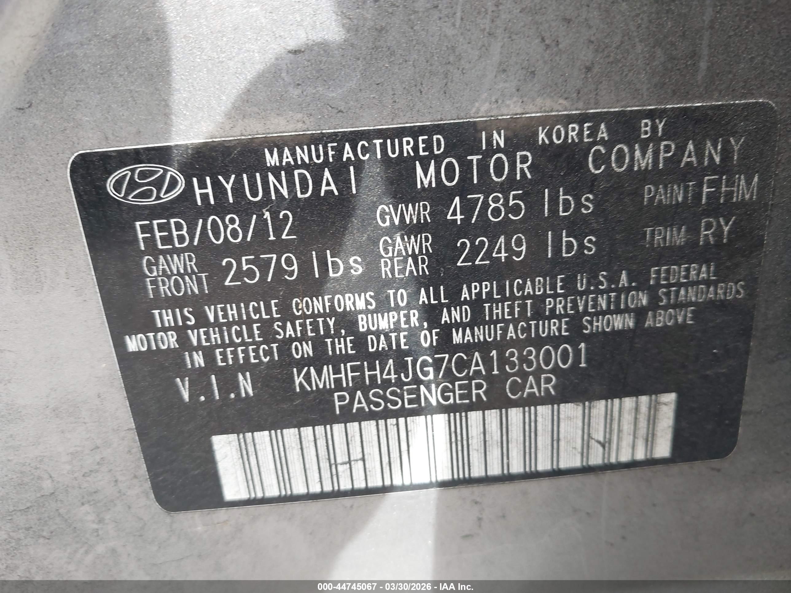 HYUNDAI AZERA image 9
