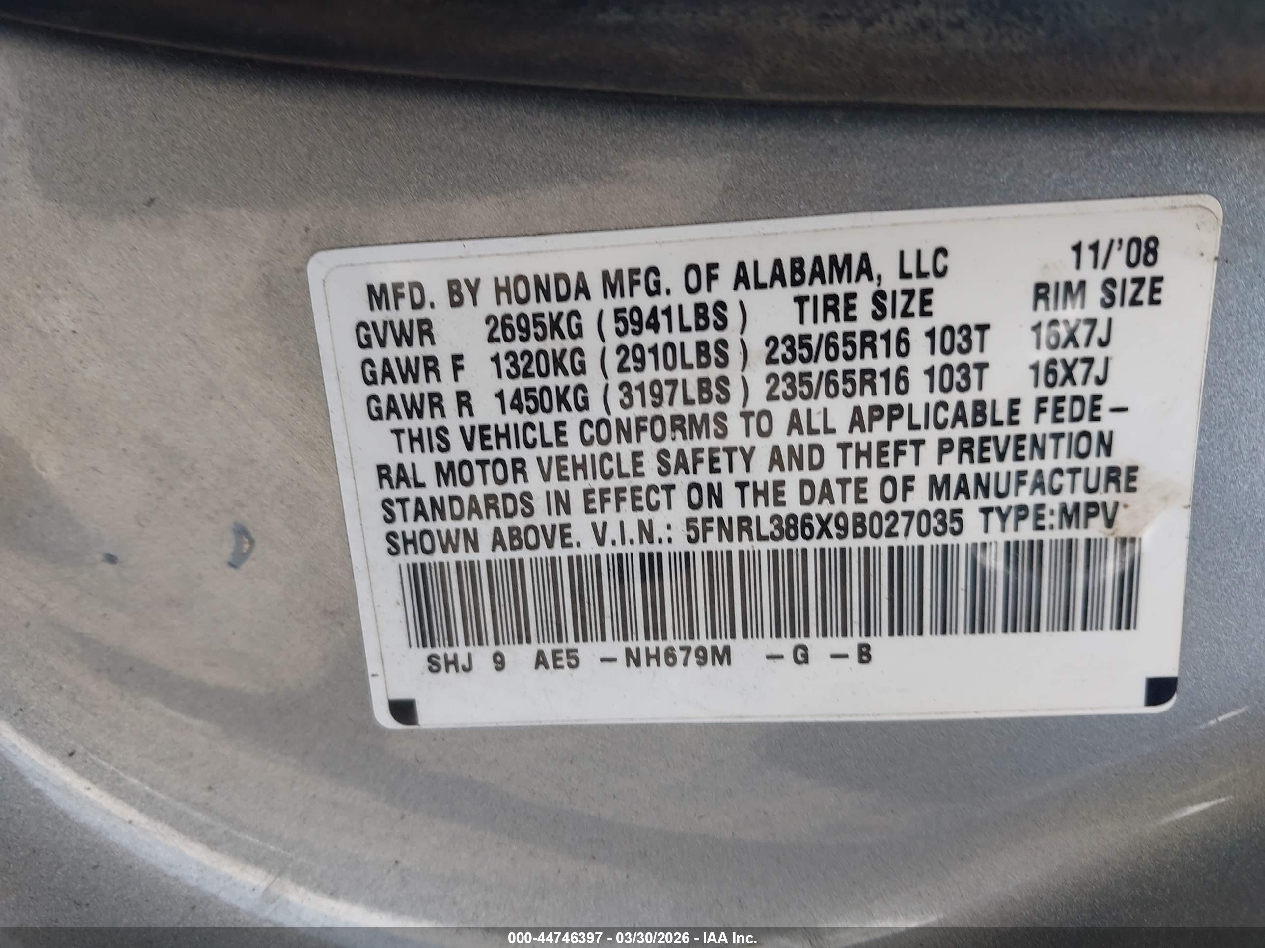 HONDA ODYSSEY image 9