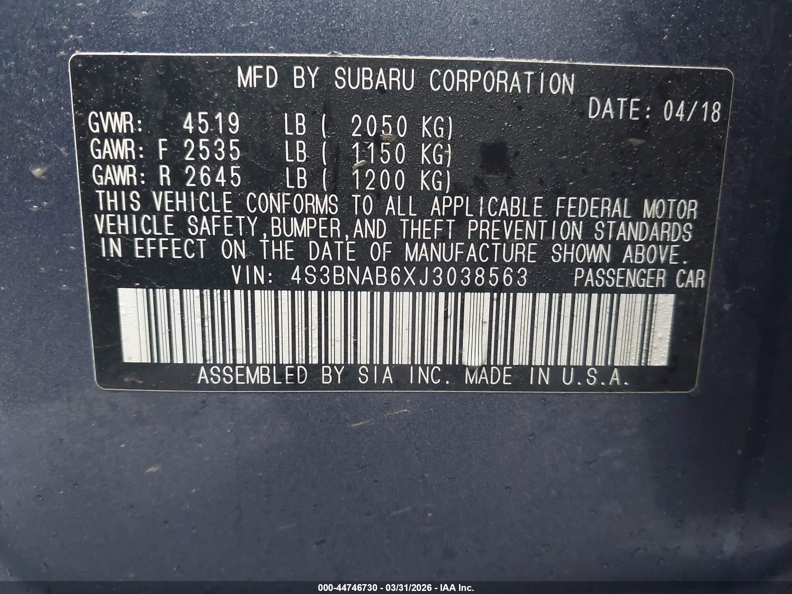 SUBARU LEGACY image 9
