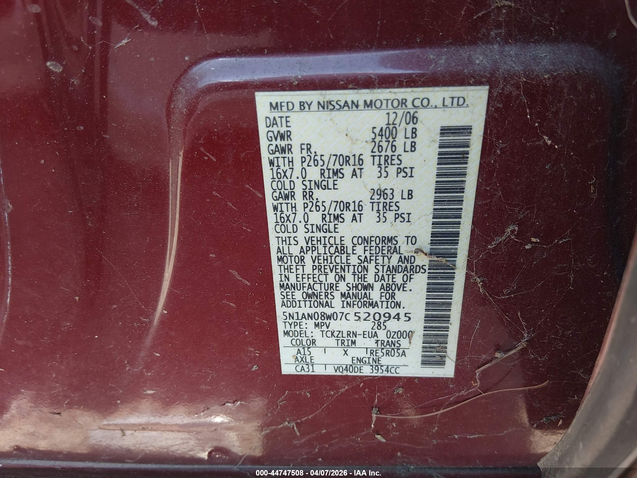 NISSAN XTERRA image 9