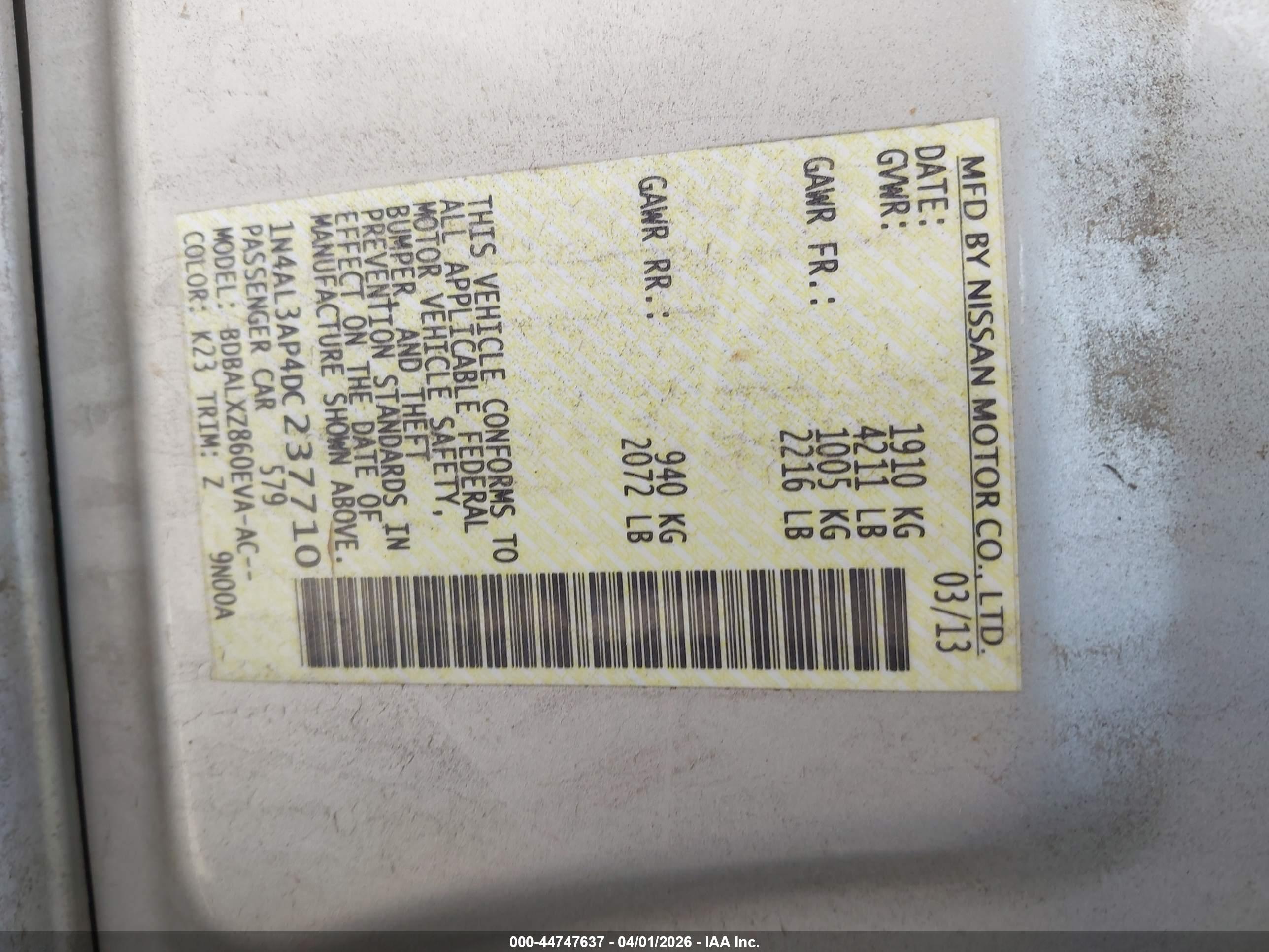 NISSAN ALTIMA image 9