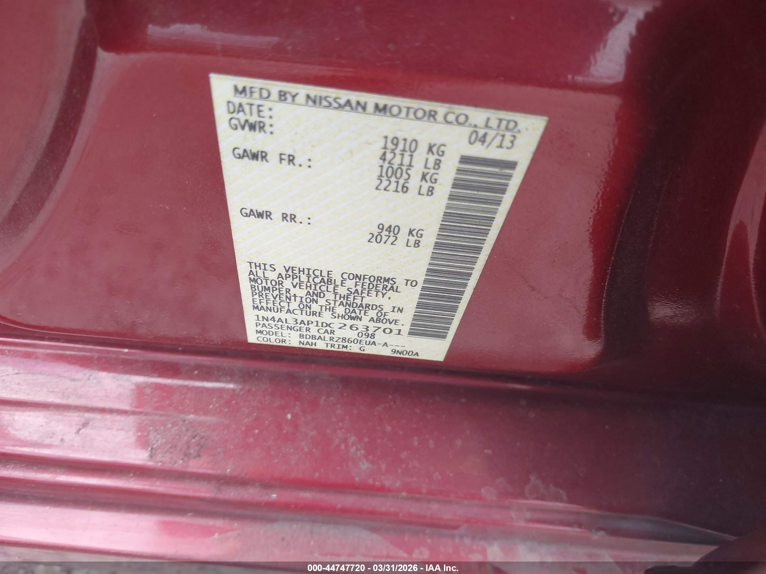 NISSAN ALTIMA image 9