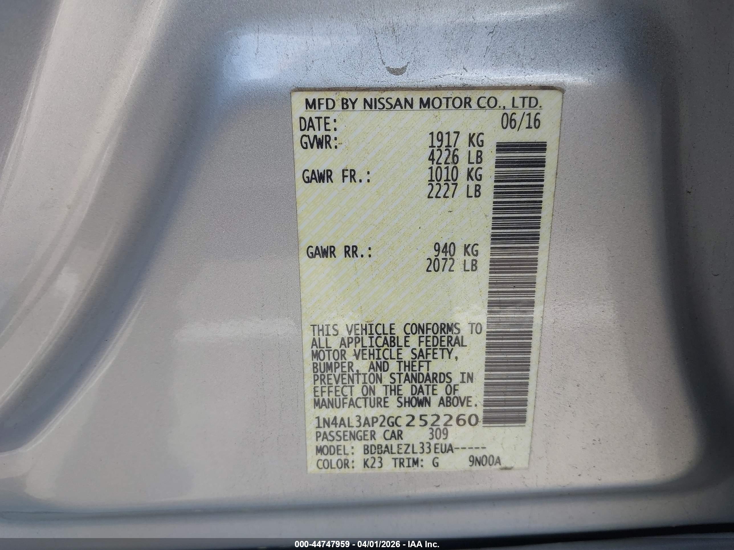 NISSAN ALTIMA image 9
