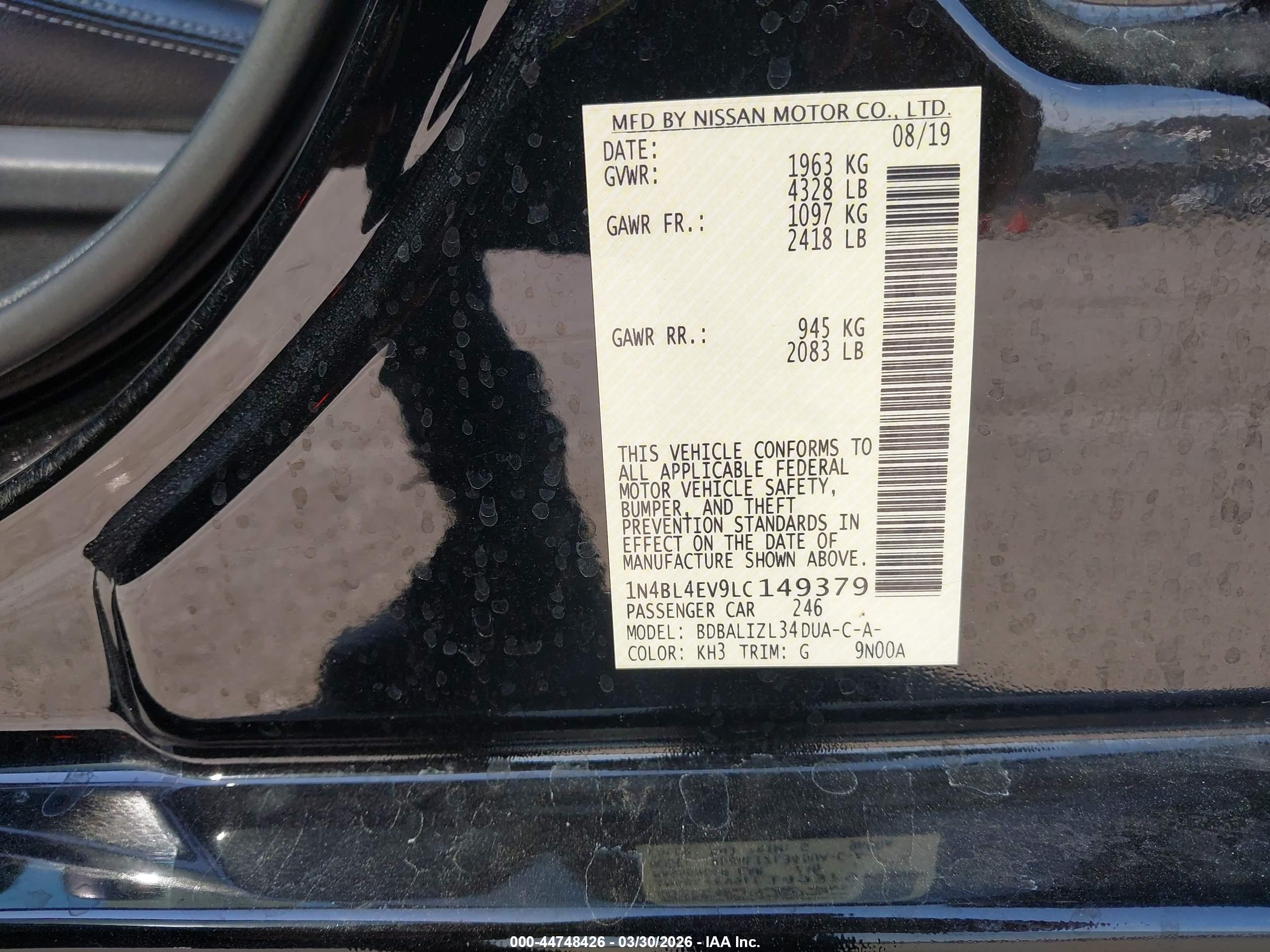 NISSAN ALTIMA image 9