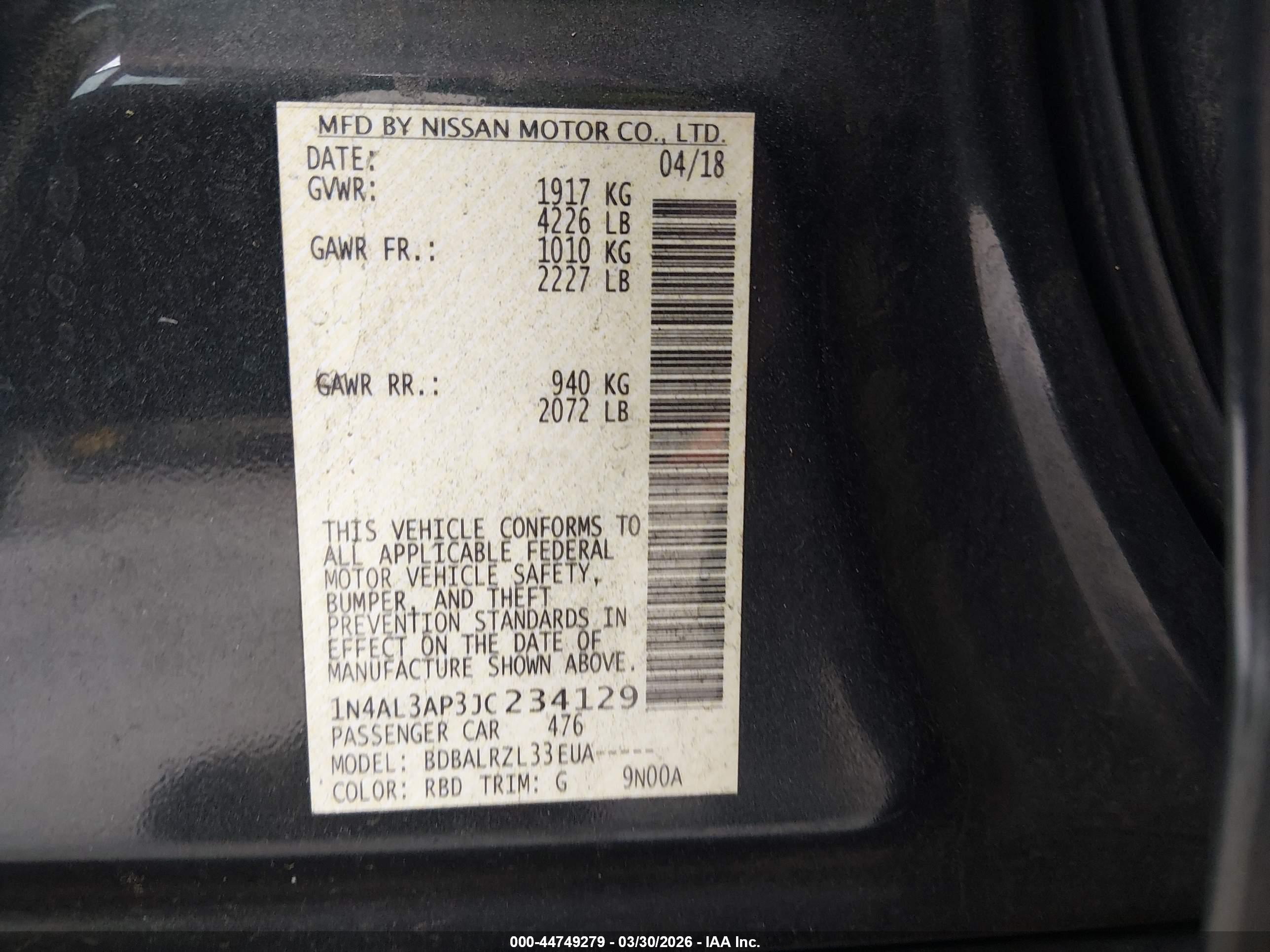 NISSAN ALTIMA image 9