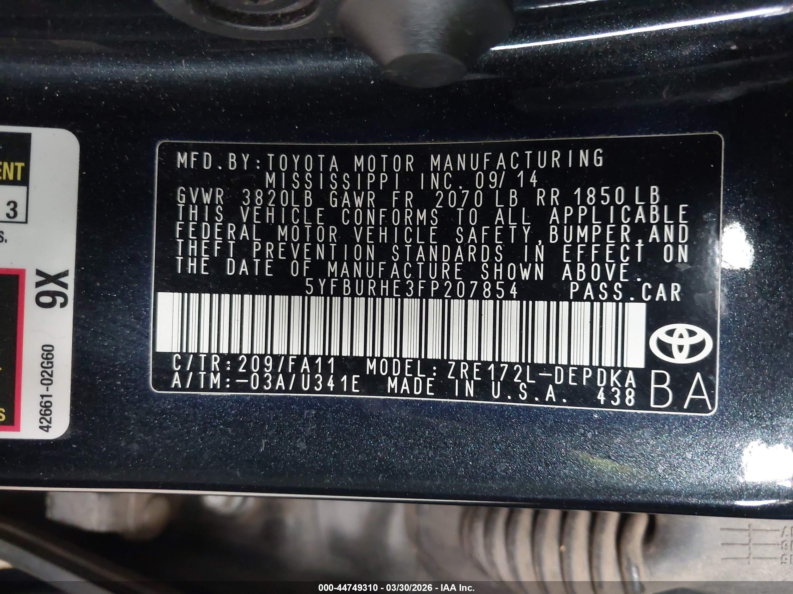 TOYOTA COROLLA image 9