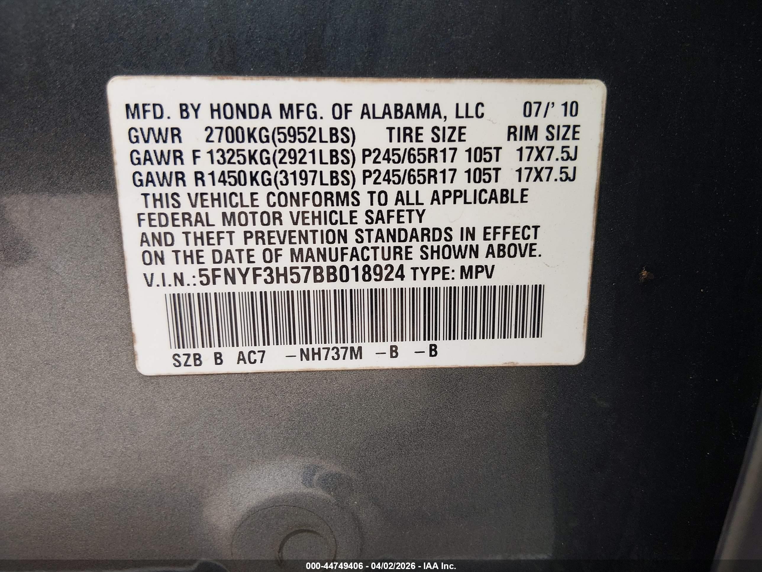 HONDA PILOT image 9