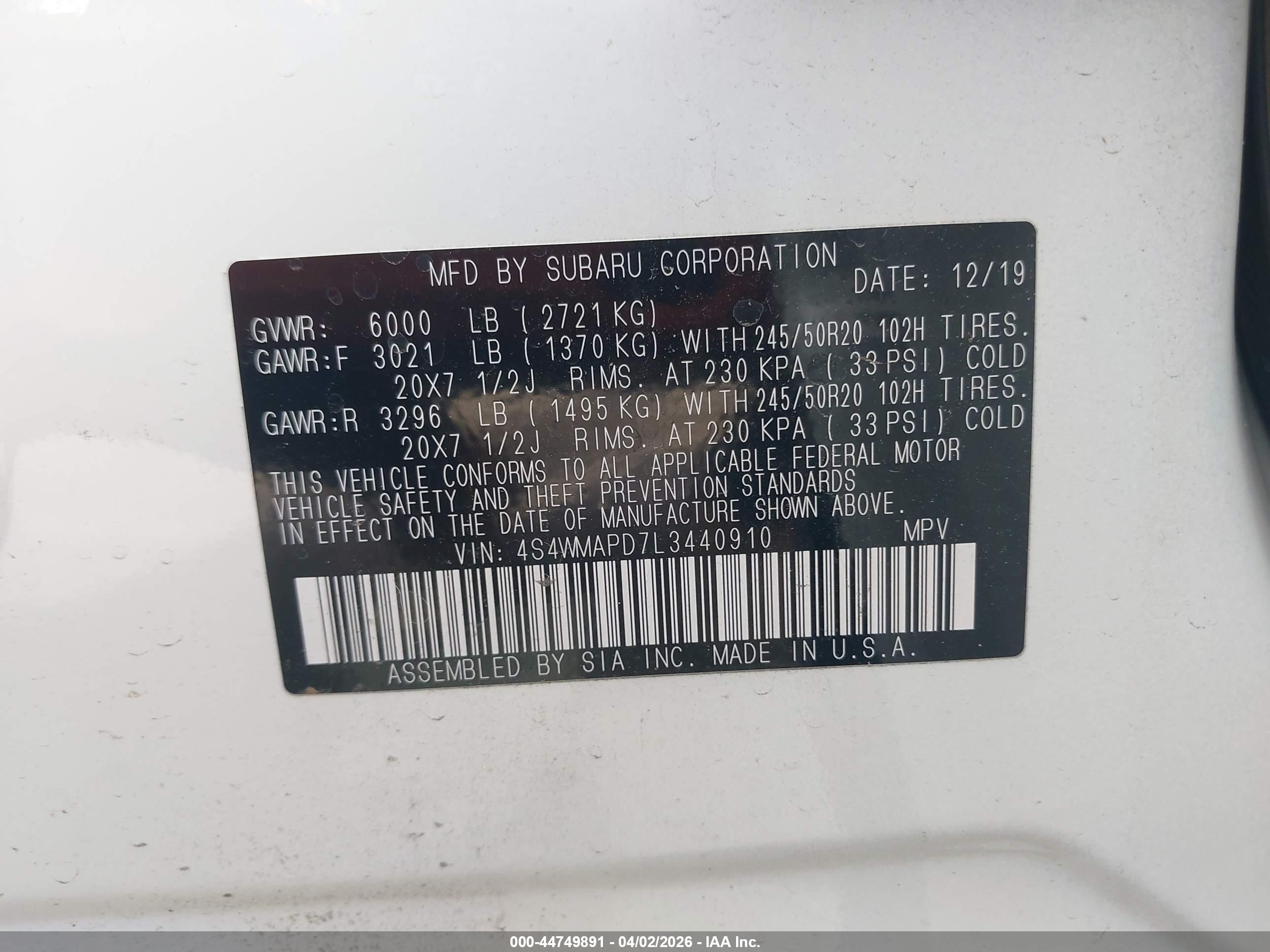SUBARU ASCENT image 9