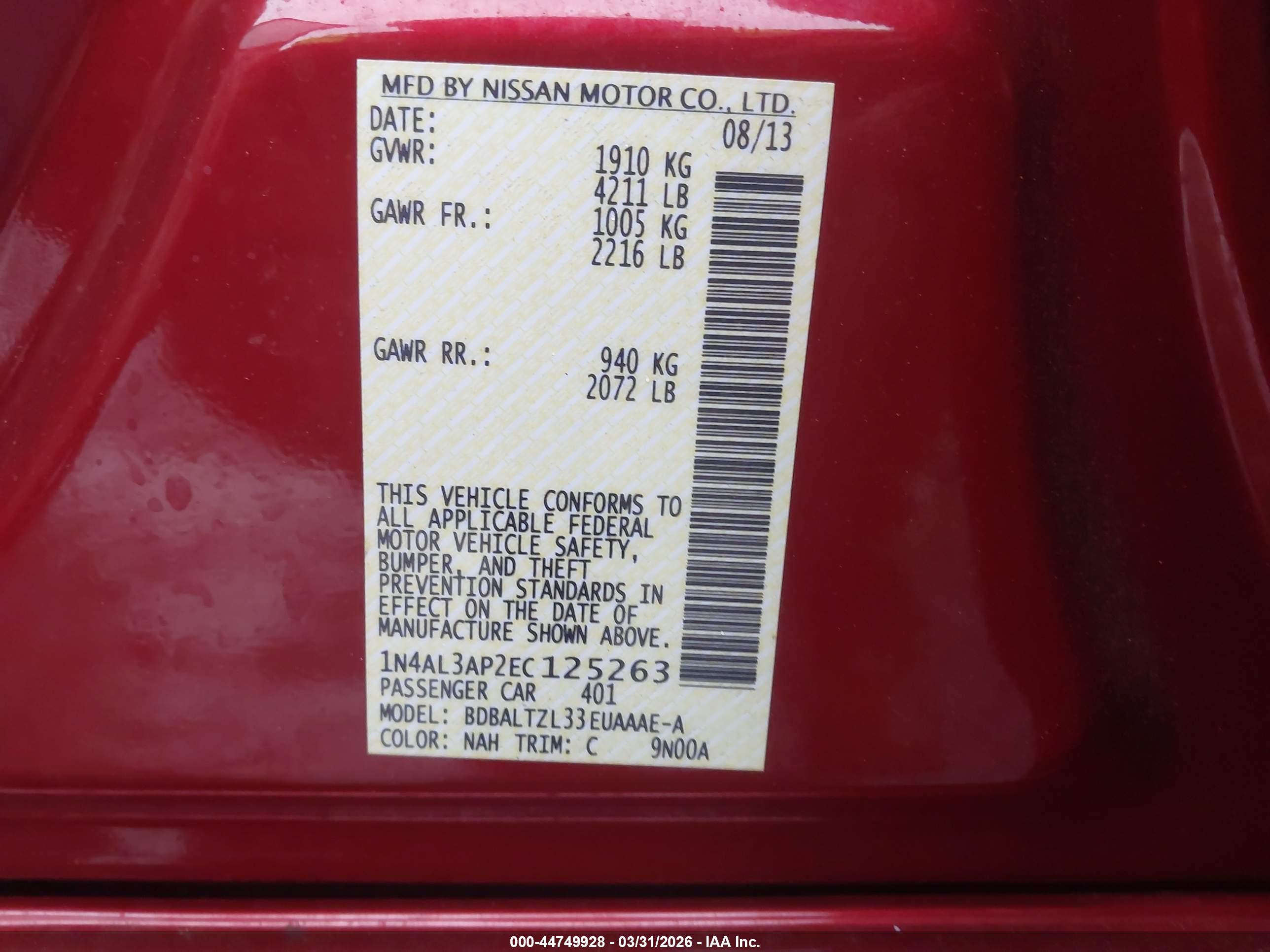 NISSAN ALTIMA image 9