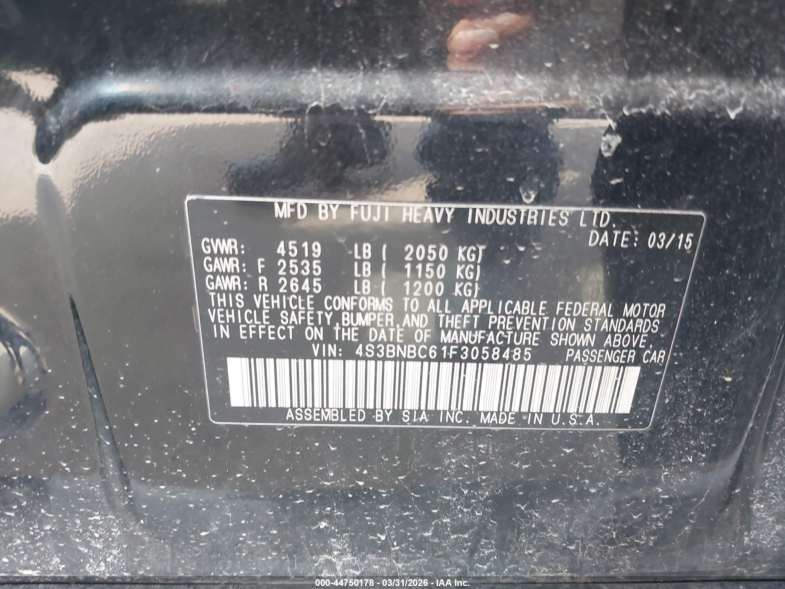 SUBARU LEGACY image 9